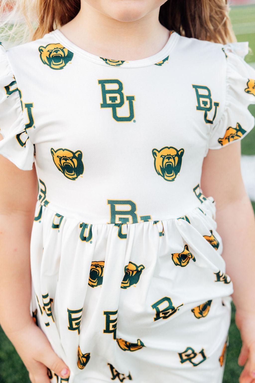 Baylor White Bear Flutter Twirl Dress