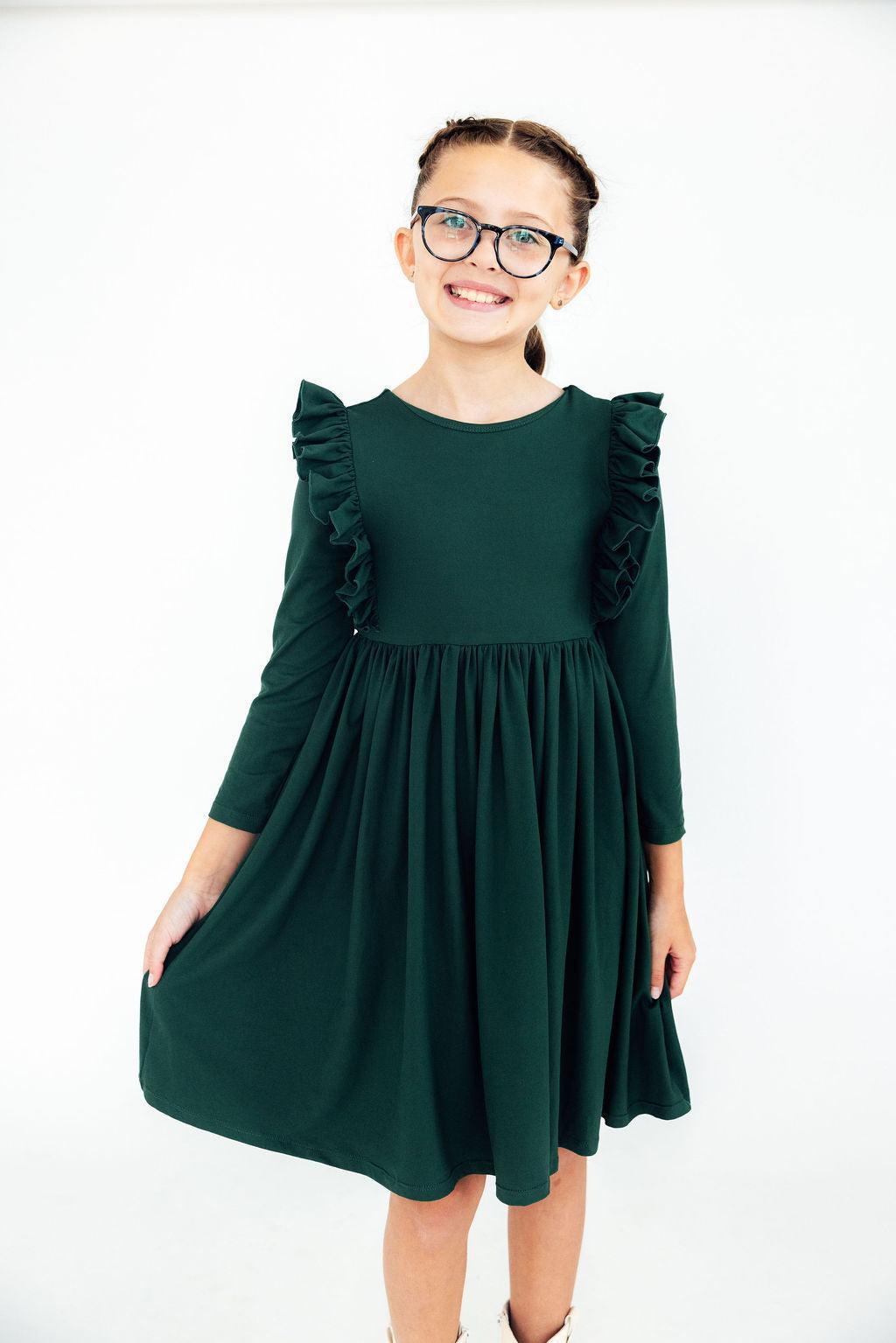 Spruce L/s Ruffle Twirl Dress