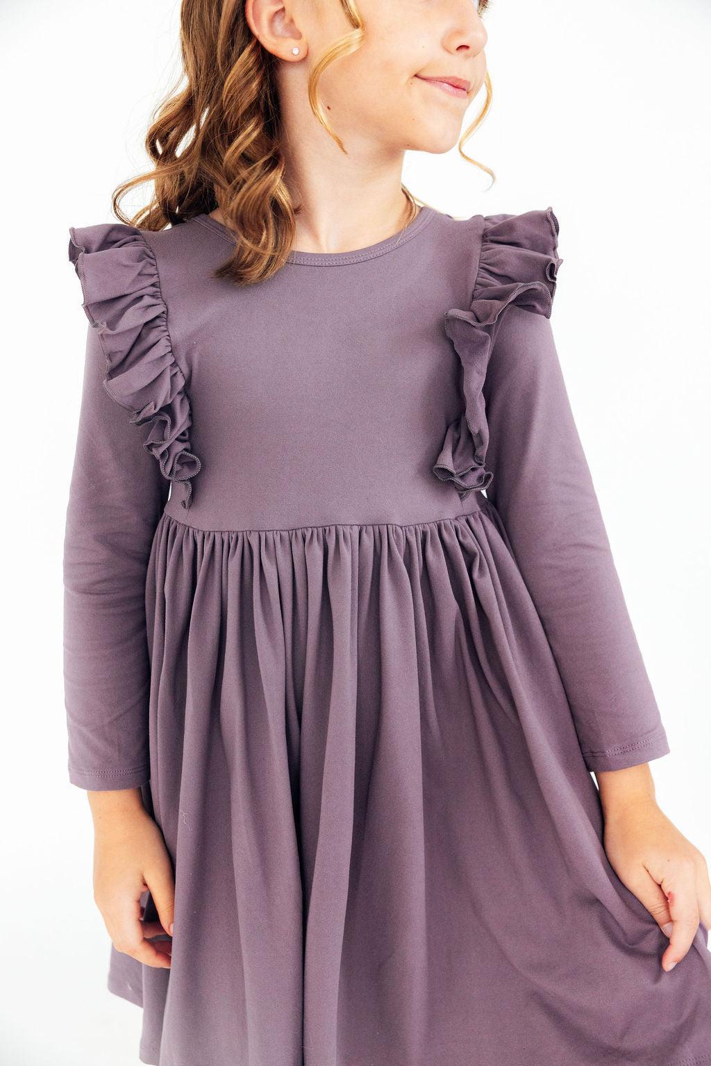 Vintage Violet L/s Ruffle Twirl Dress