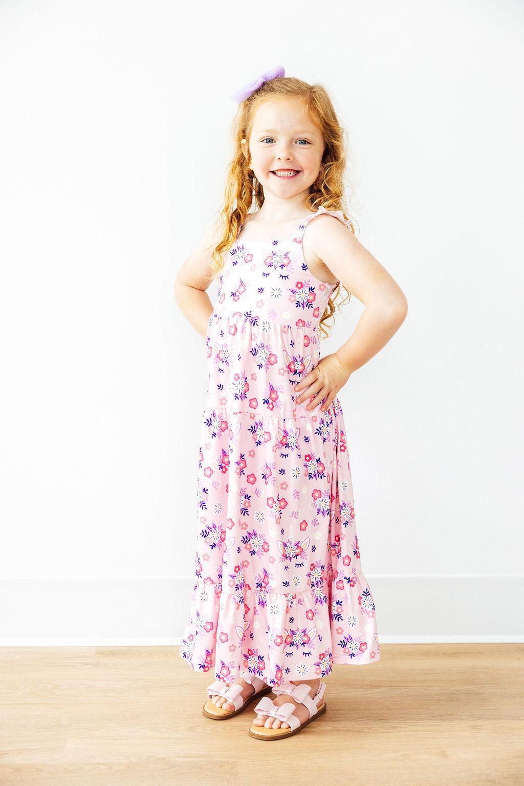 Retro Daydream Ruffle Maxi Dress