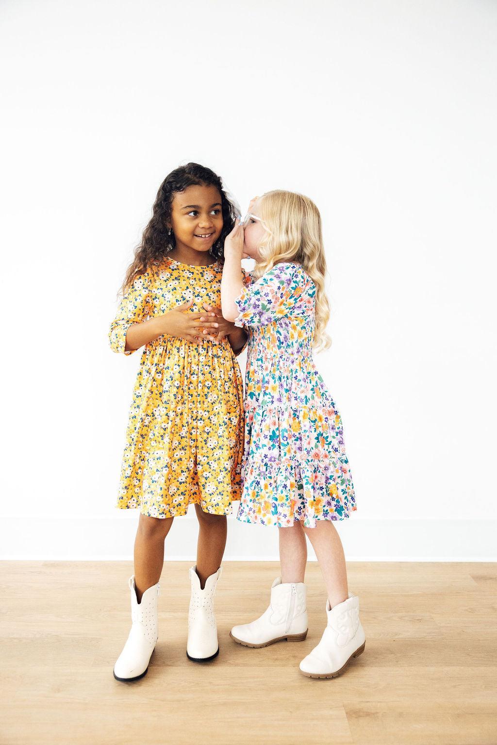 Garden Groove Smocked Ruffle Dress