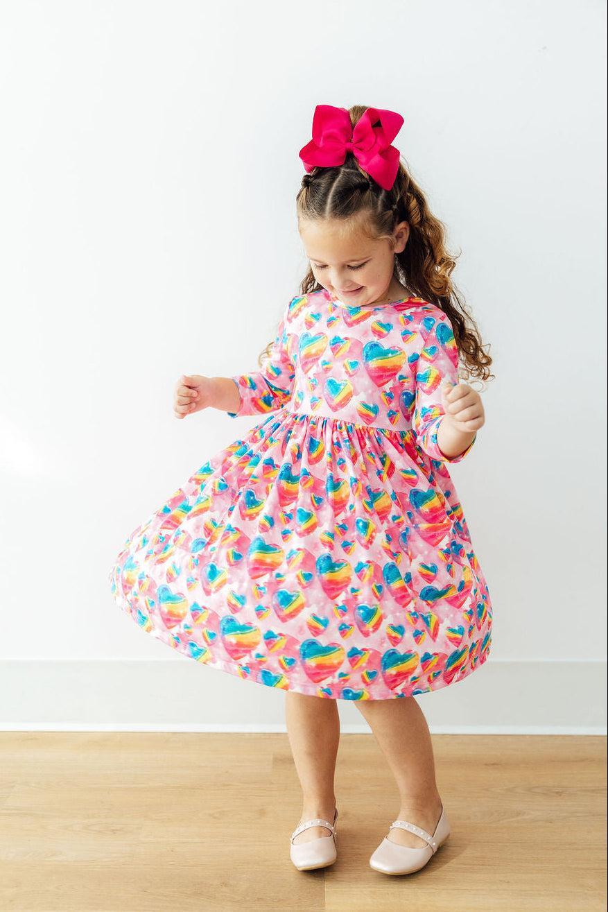 Sugar & Spice 3/4 Sleeve Pocket Twirl Dress