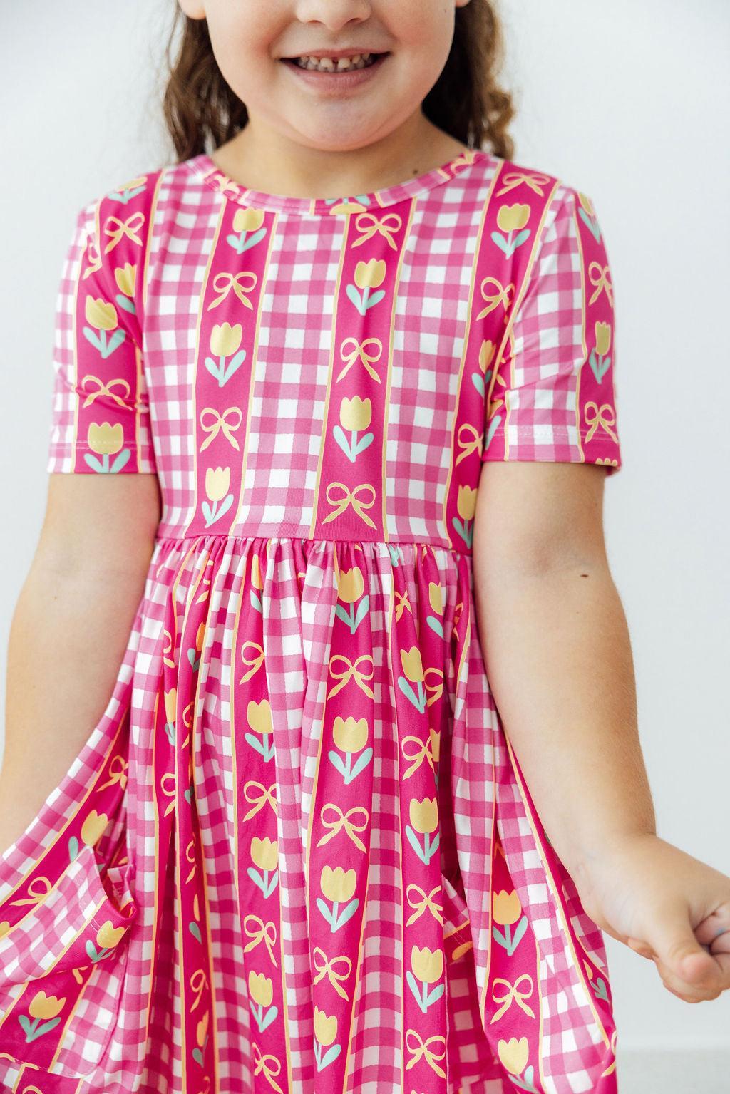 I Love You Tulip Much S/s Pocket Twirl Dress