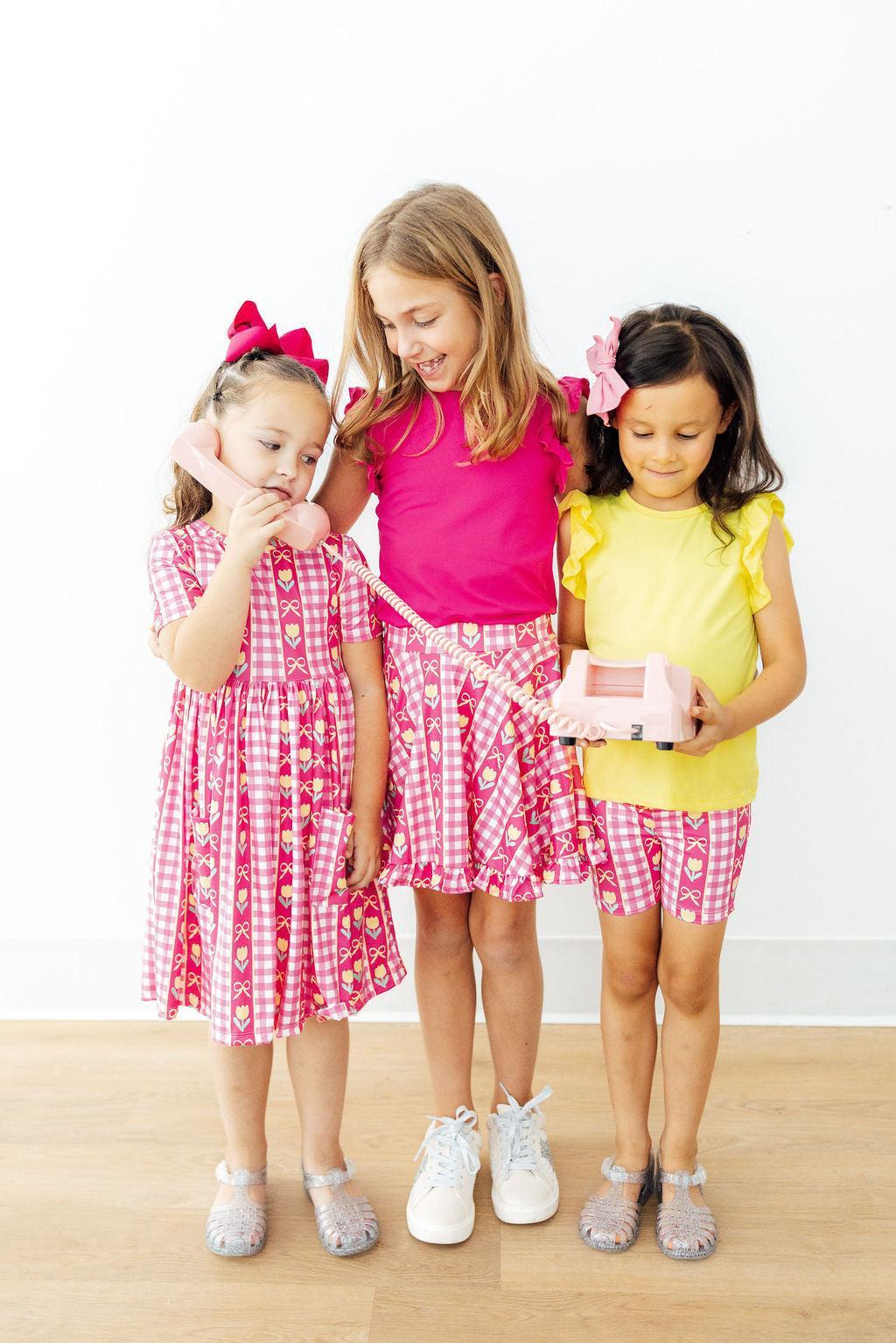 I Love You Tulip Much S/s Pocket Twirl Dress