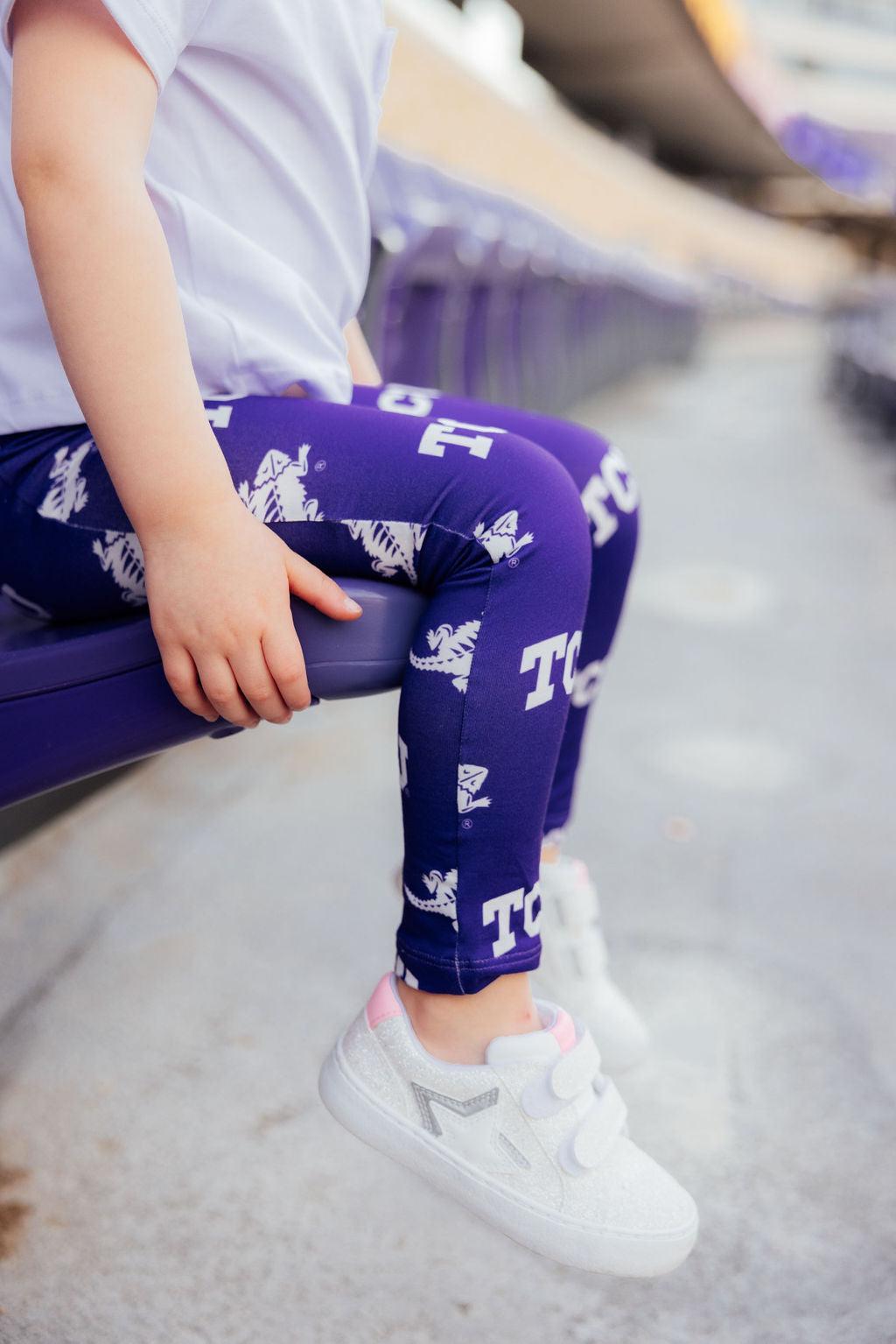 Tcu Purple Frog Leggings