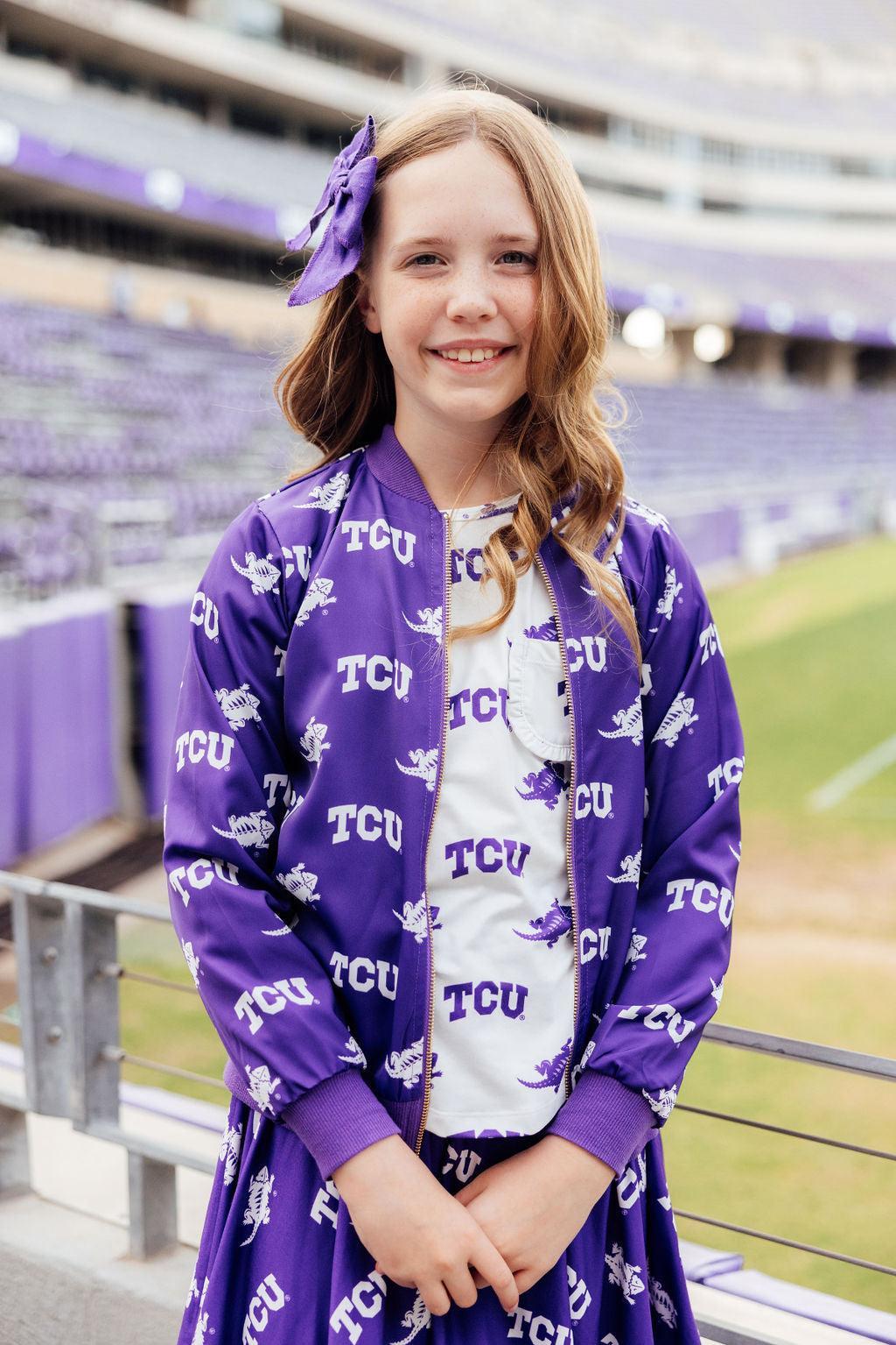 Tcu Purple Frog Satin Jacket