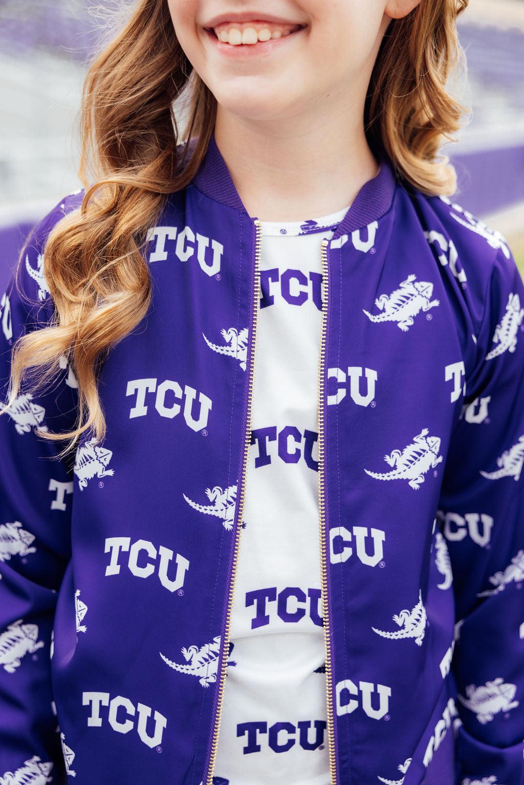 Tcu Purple Frog Satin Jacket