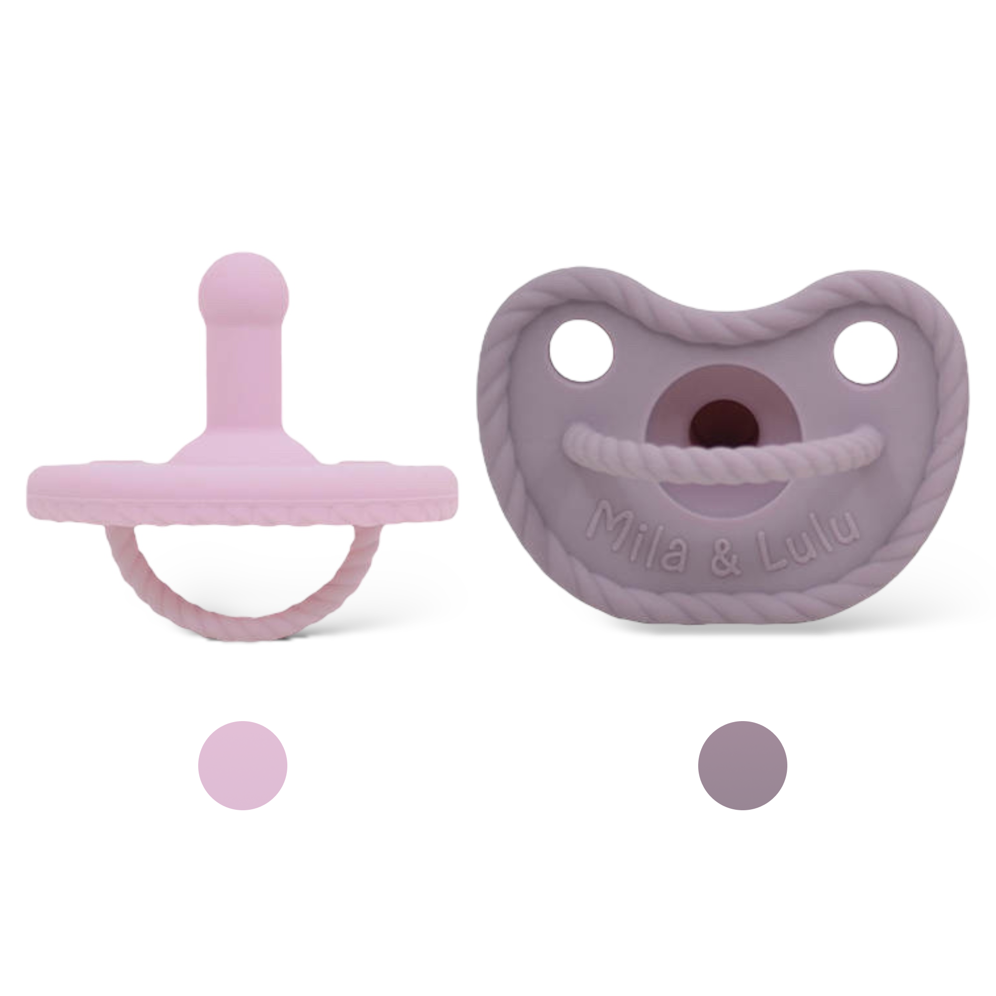 Mila & Lulu Round Shape Silicone Pacifiers Set of 2 - Pink Mila & Lulu Round Shape Silicone Pacifiers Set of 2 - Pink