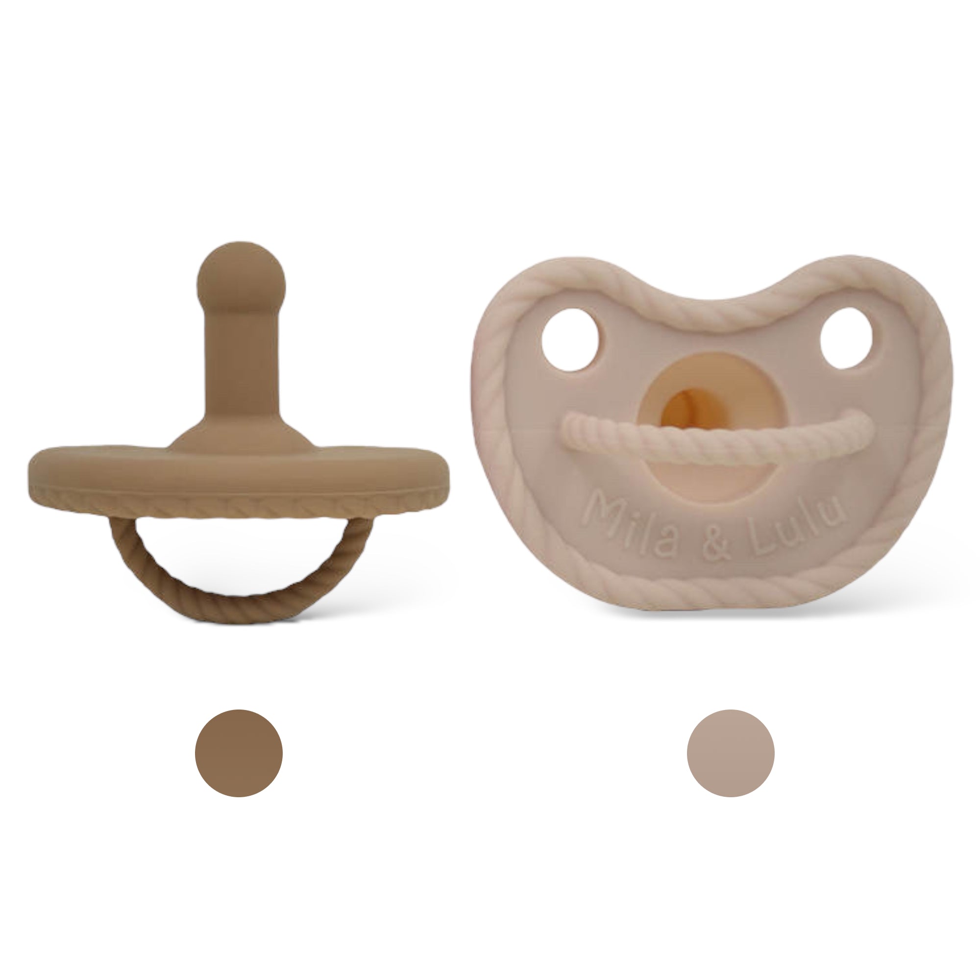 Round Shape Silicone Pacifiers (set Of 2)