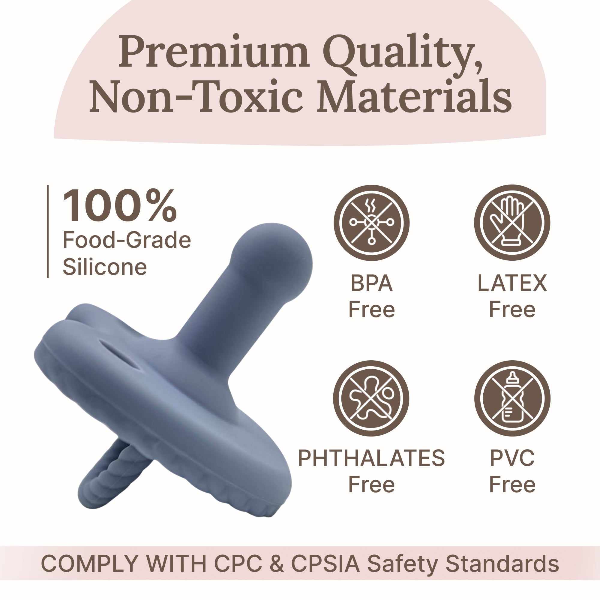 Round Shape Silicone Pacifiers (set Of 2)