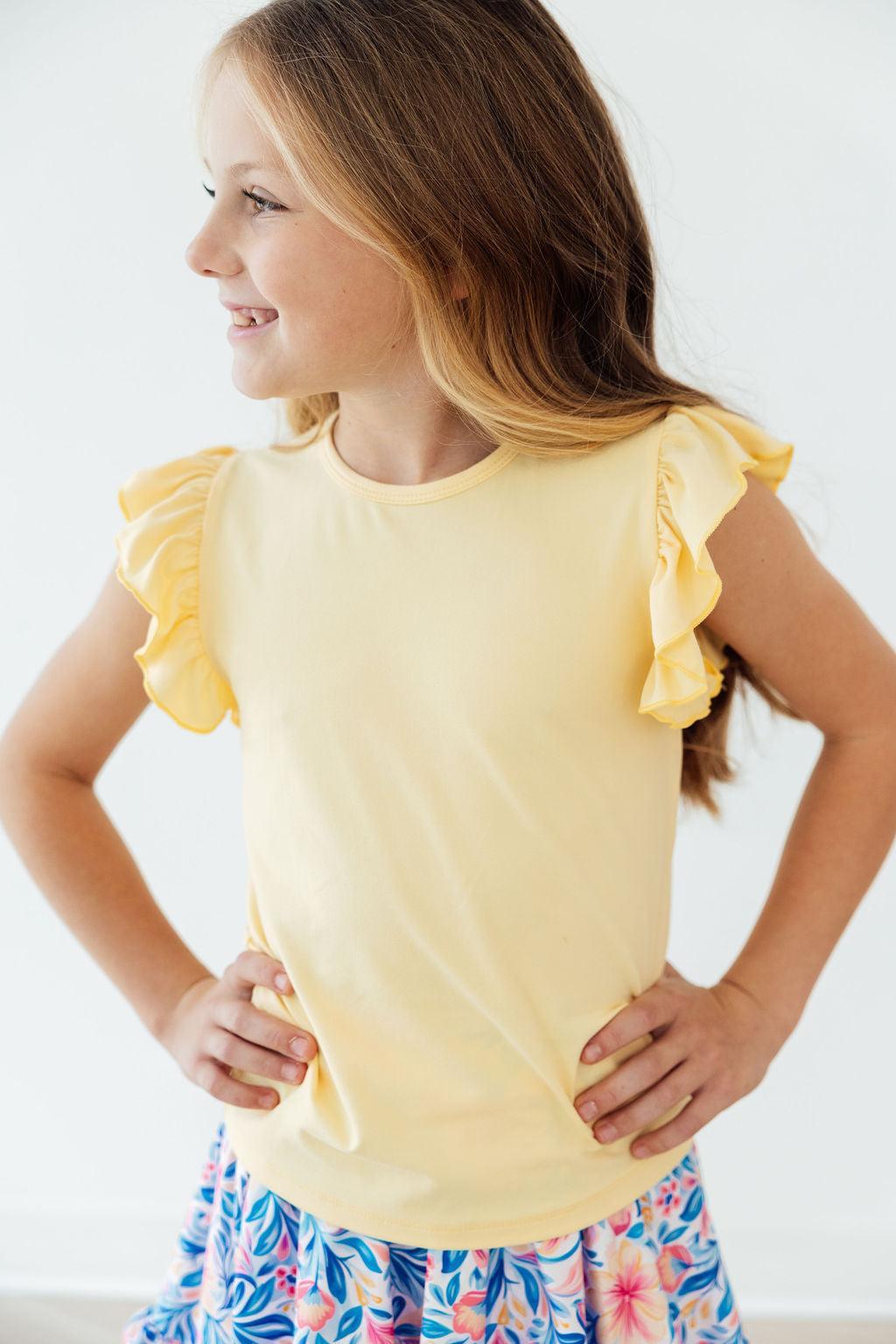 Butter Yellow S/s Ruffle Tee