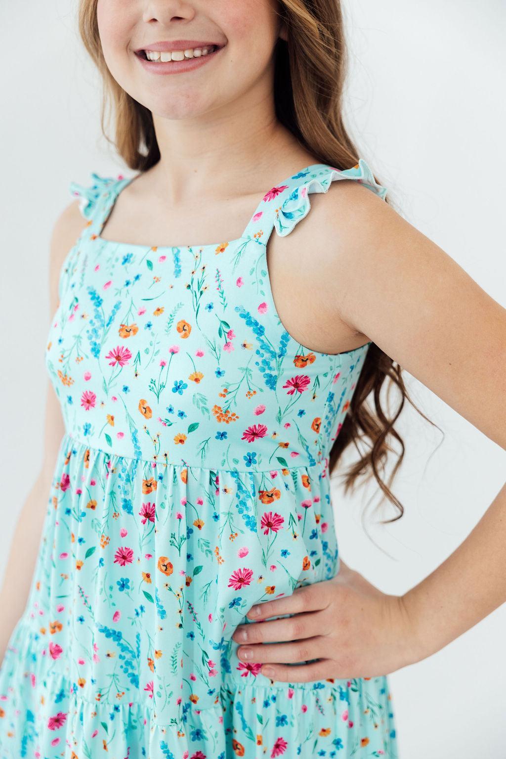 Bluebell Breeze Ruffle Maxi Dress