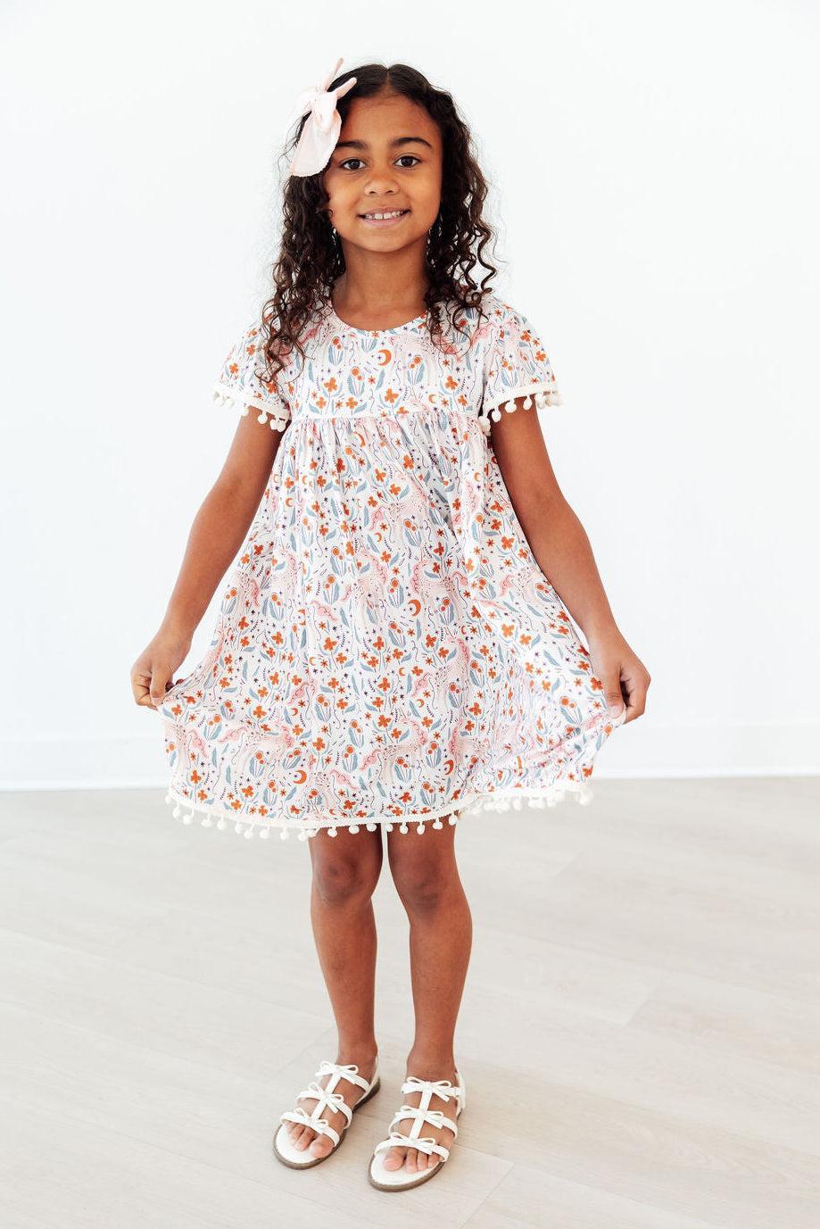 Unicorn Soiree Pom Pom Dress
