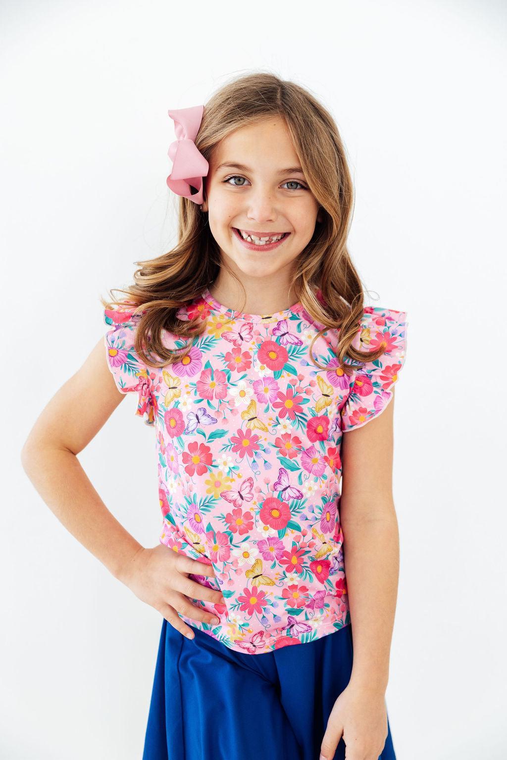 Fluttering Garden S/s Ruffle Tee