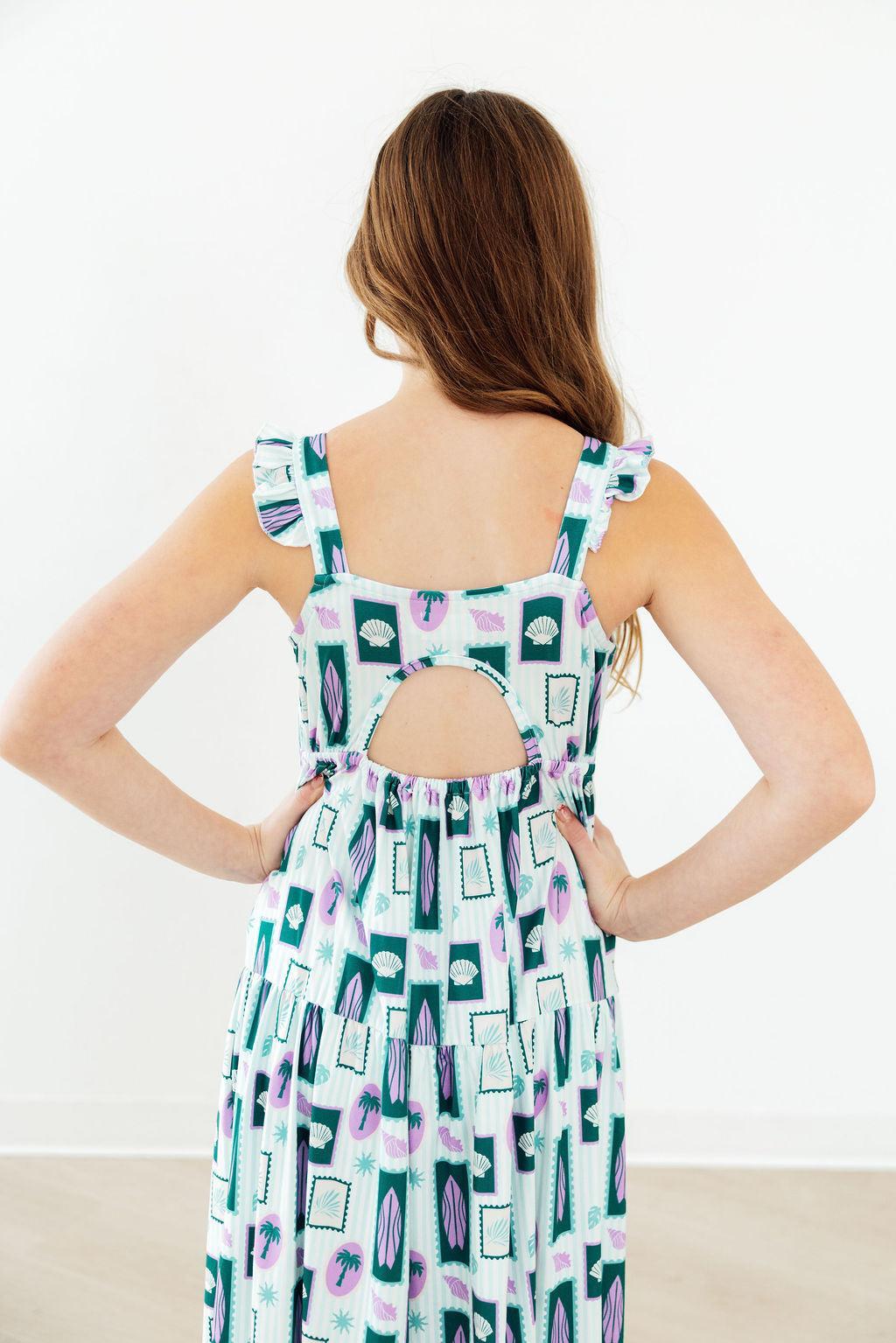 Surfer Girl Ruffle Maxi Dress