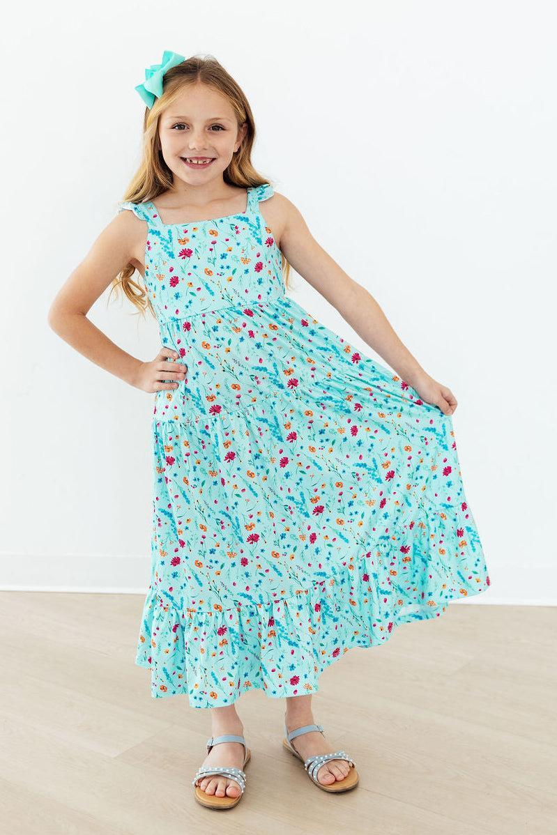 Bluebell Breeze Ruffle Maxi Dress