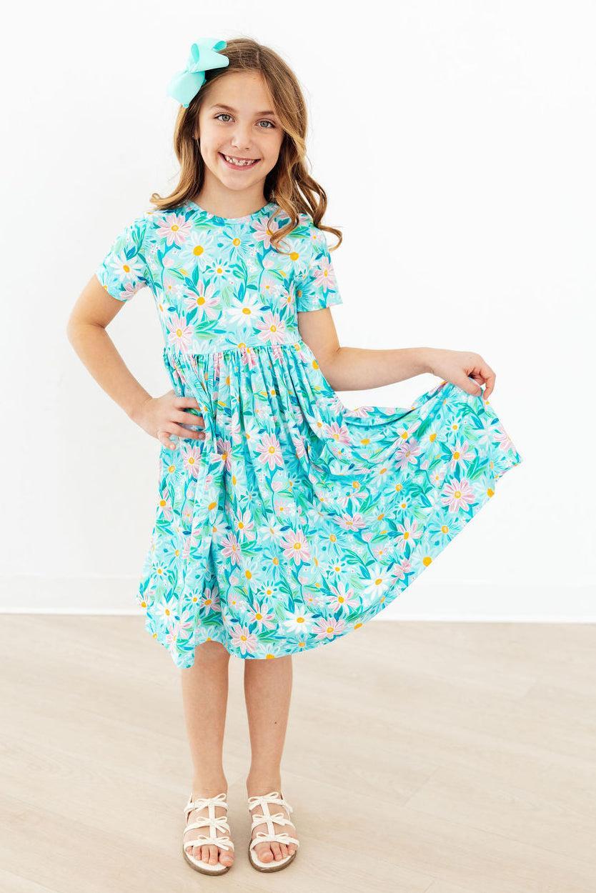 Preppy Daisies S/s Pocket Twirl Dress