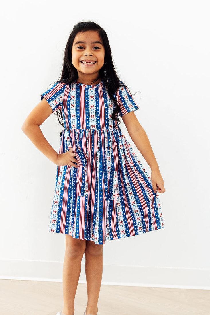 All-american Girl S/s Pocket Twirl Dress