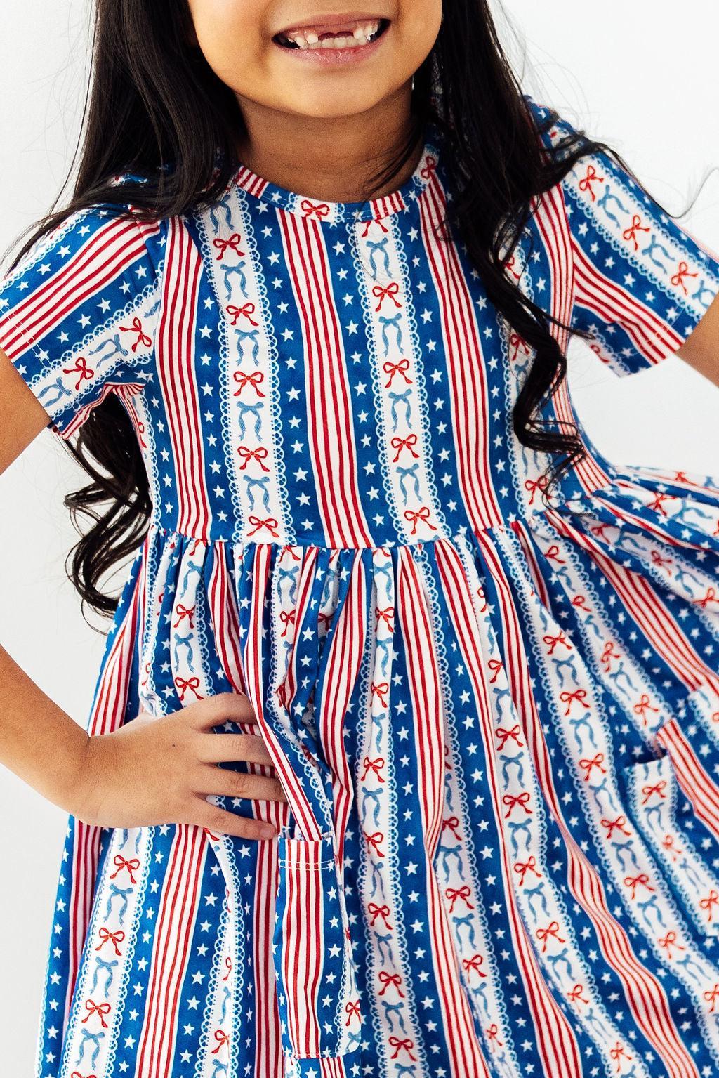 All-american Girl S/s Pocket Twirl Dress