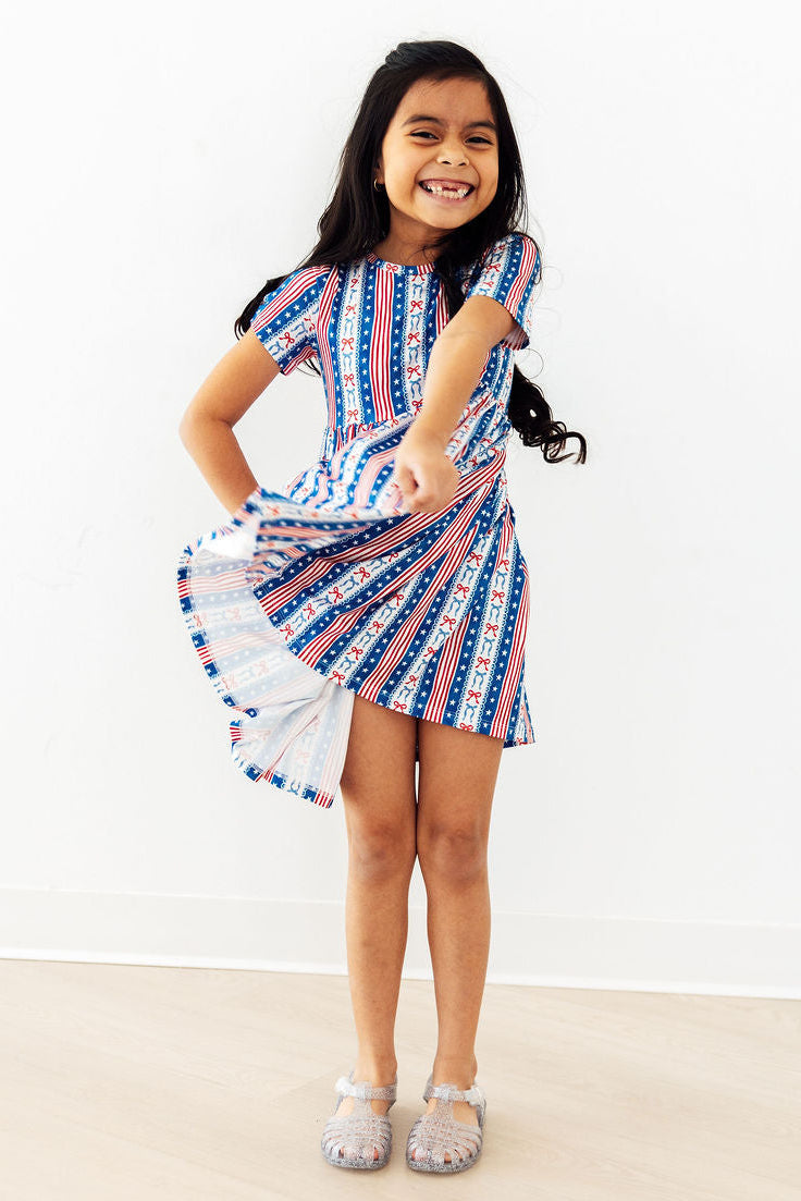 All-american Girl S/s Pocket Twirl Dress
