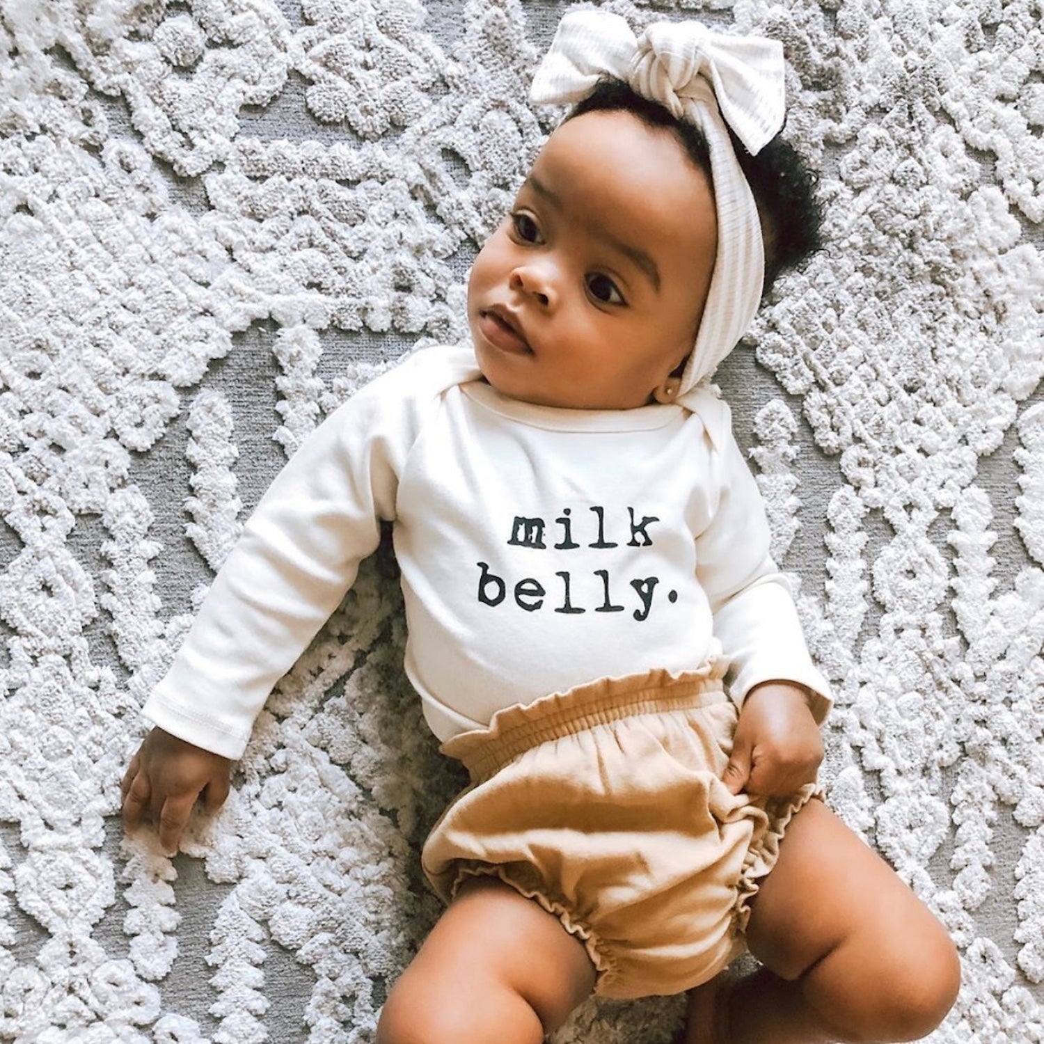 Milk Belly Organic Cotton Baby Bodysuit Long Sleeve