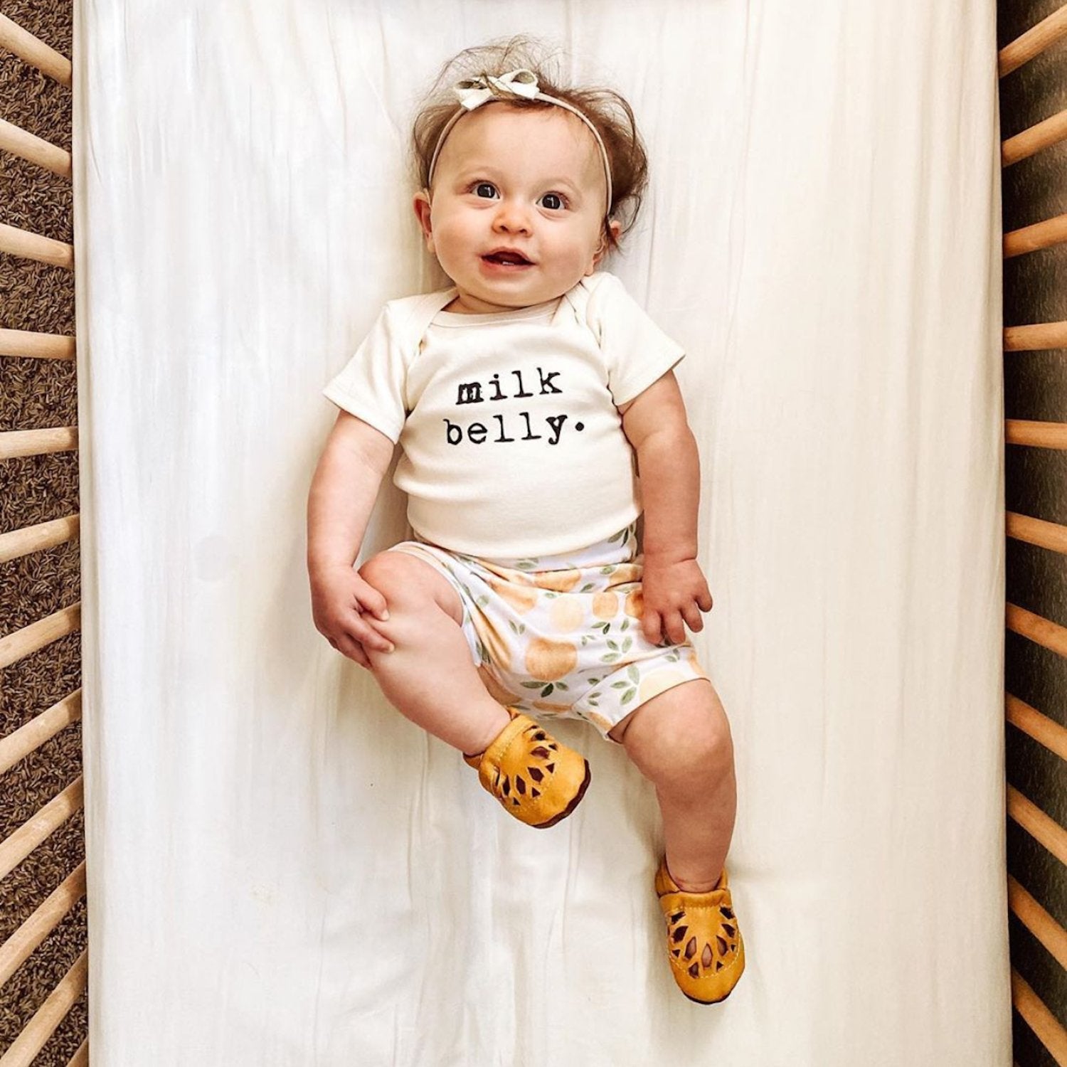 Milk Belly Organic Cotton Baby Bodysuit Short Sleeve