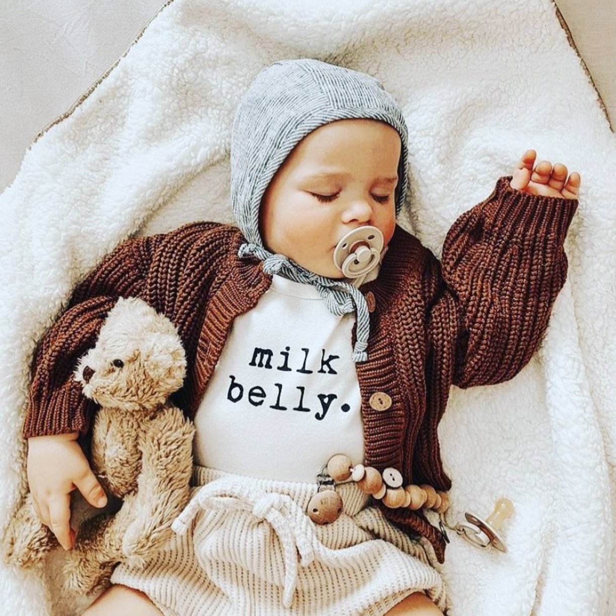 Milk Belly Organic Cotton Baby Bodysuit Short Sleeve