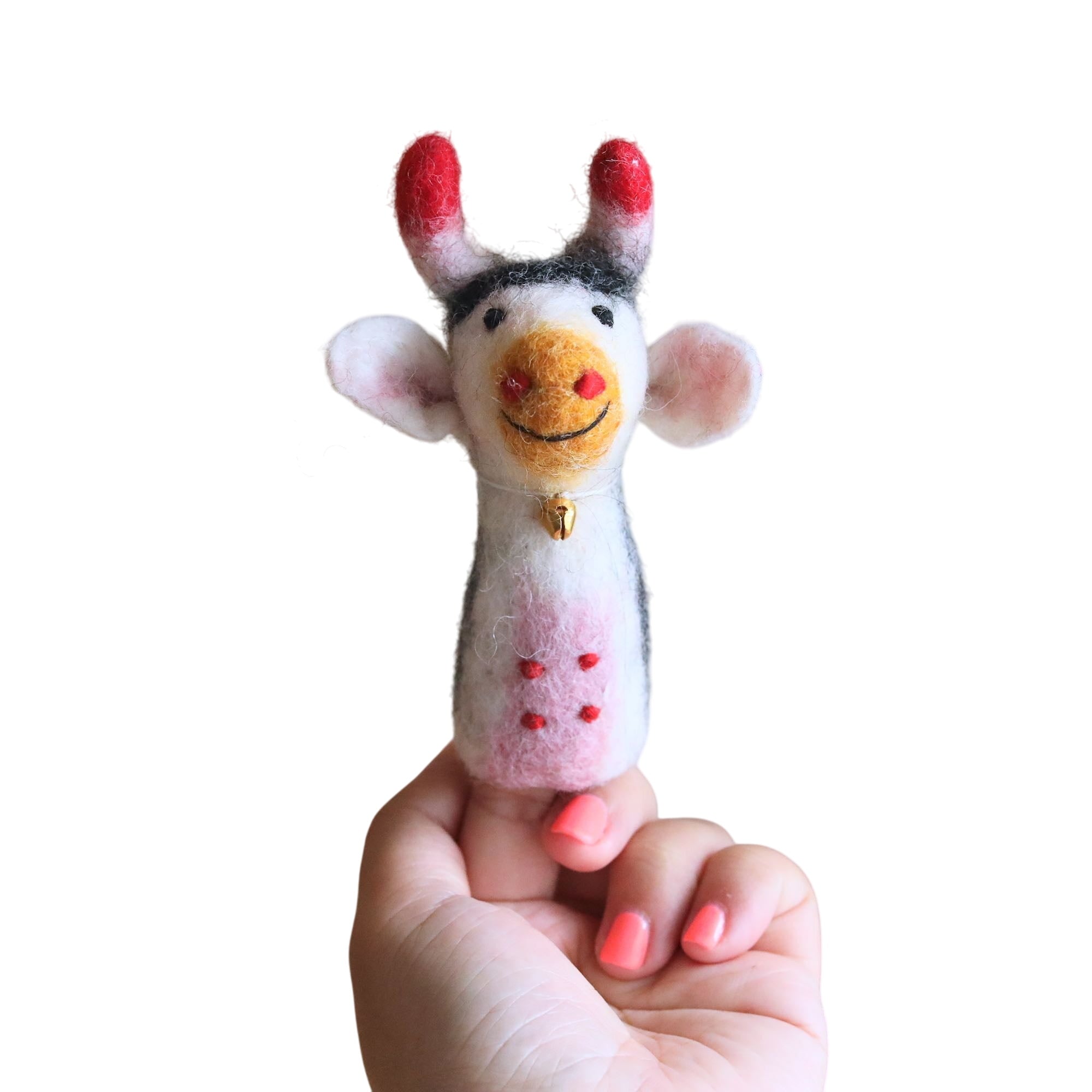 Milk Cow Finger Puppet