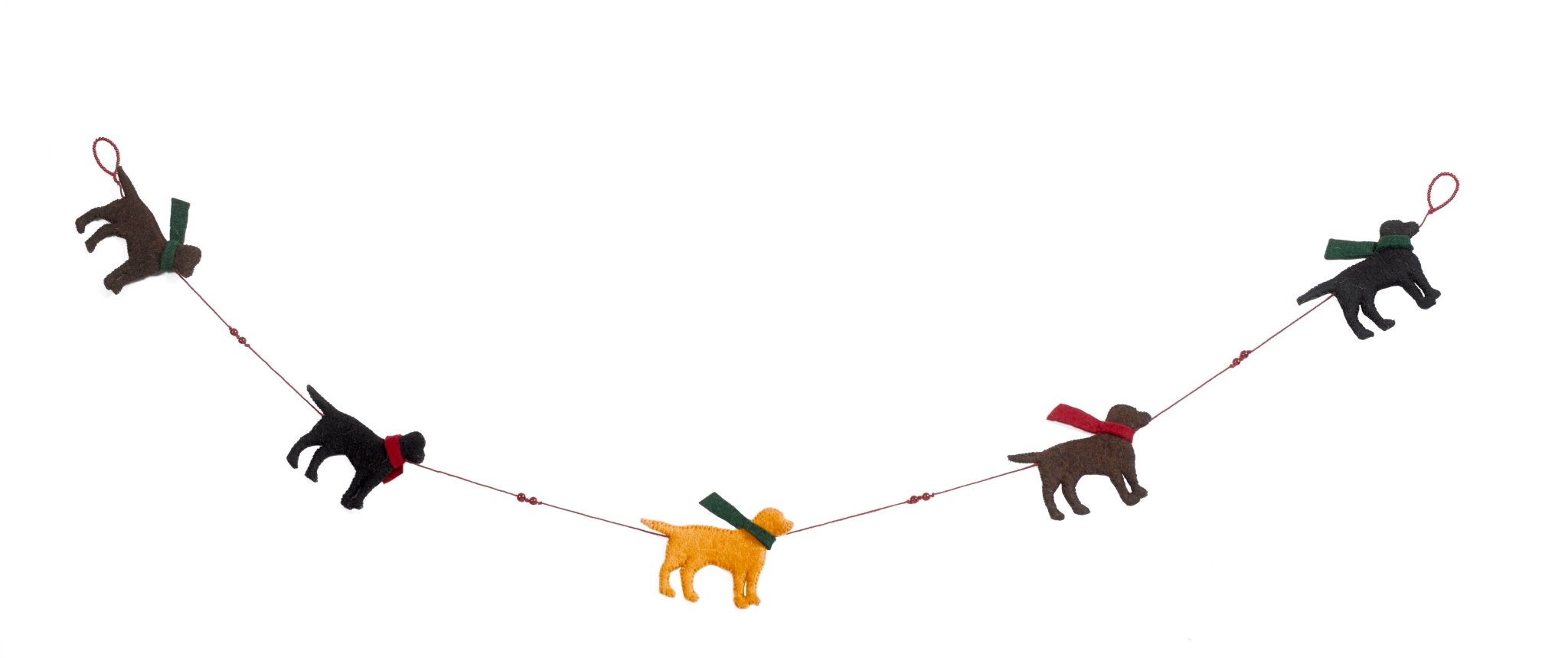 Mini Dog Christmas Garland And Bunting Hand Felted Wool