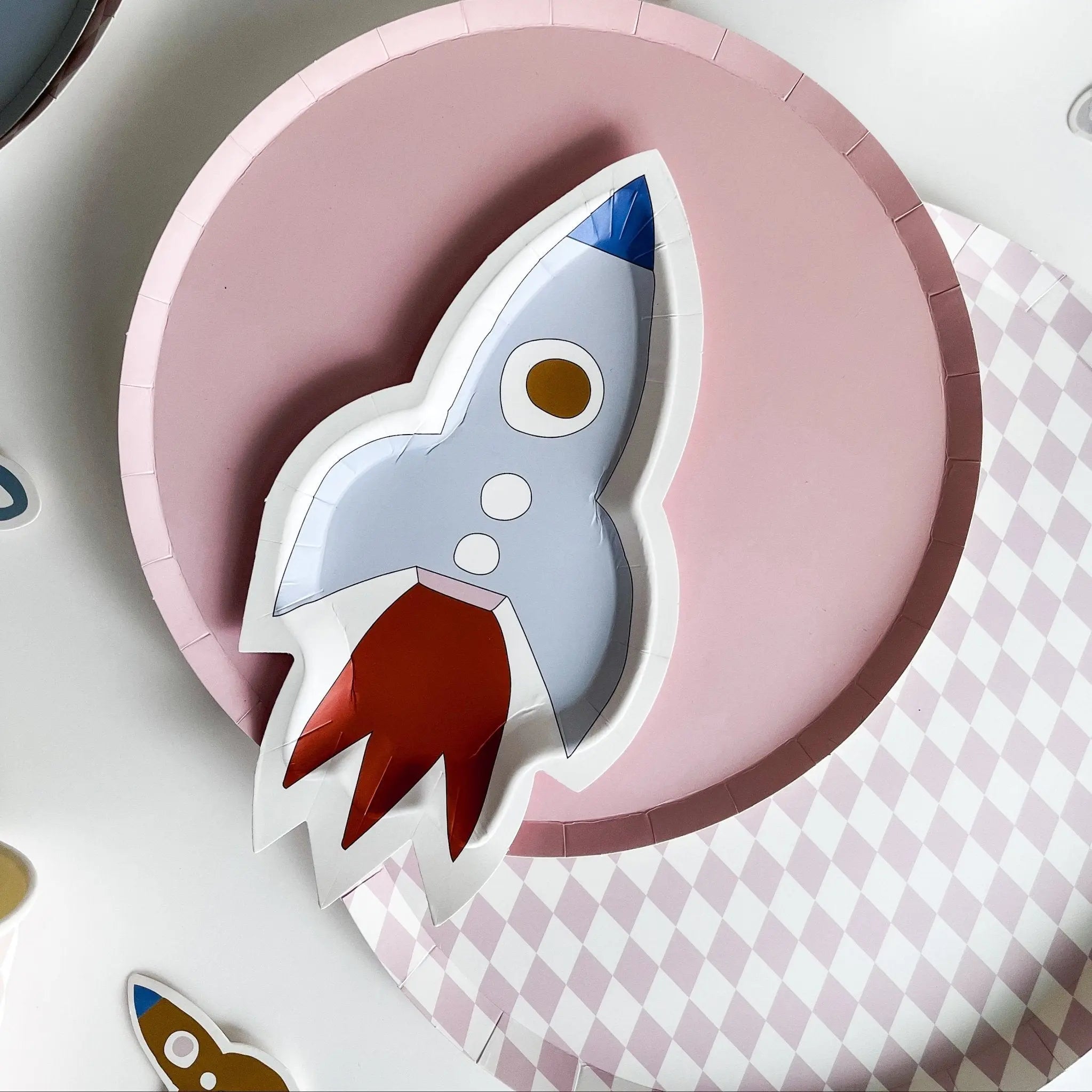 Mini Rocketship Snack Plate (set Of 8)