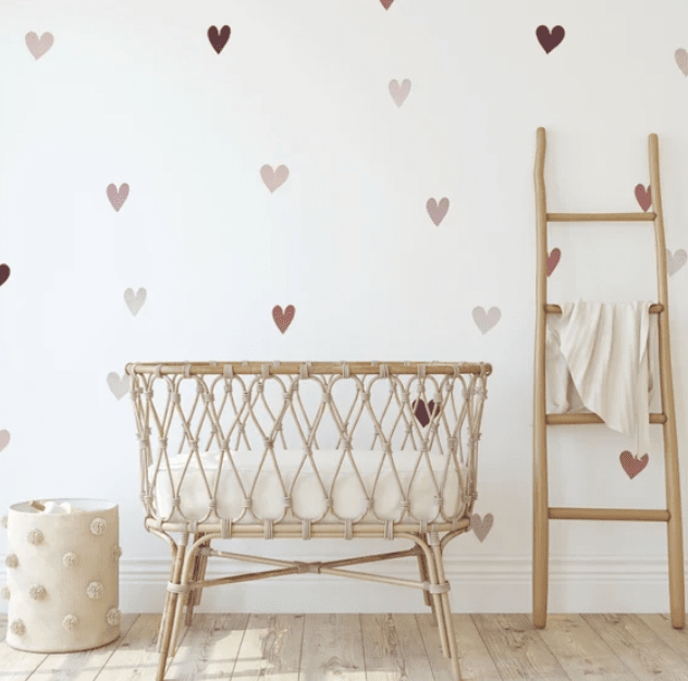 Mini Watercolor Hearts Wall Decals