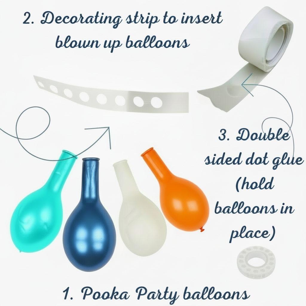 Orange, Mint Green And Blue Balloon Garland Kit