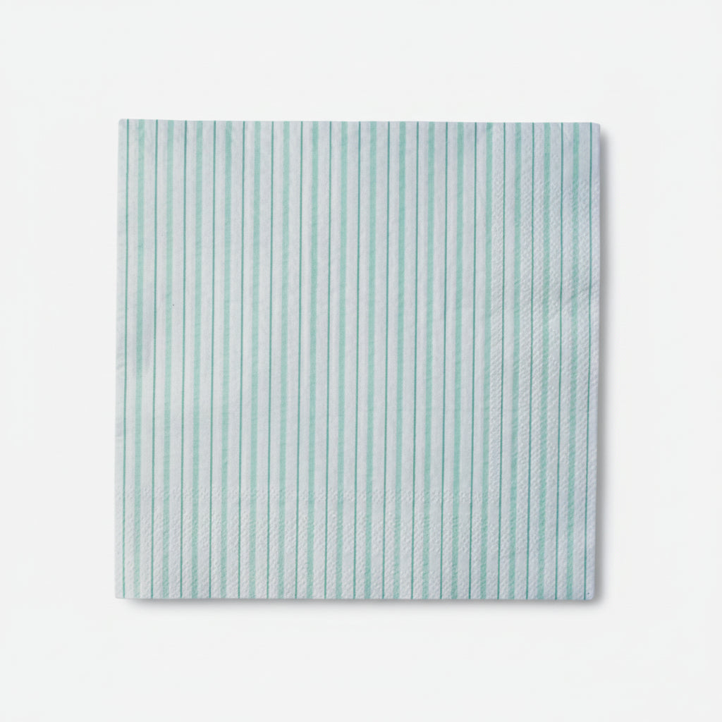Mint Fine Stripes Napkins (set Of 16)