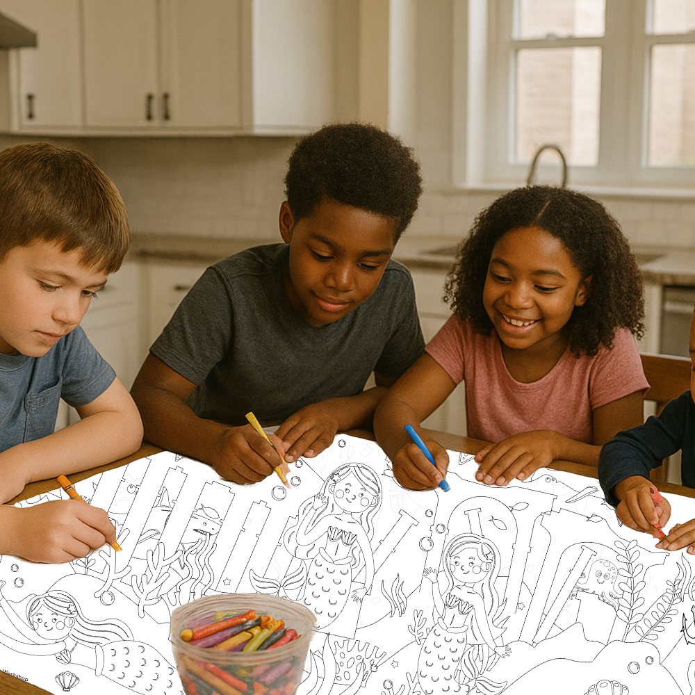 Mermaid Coloring Tablecloth