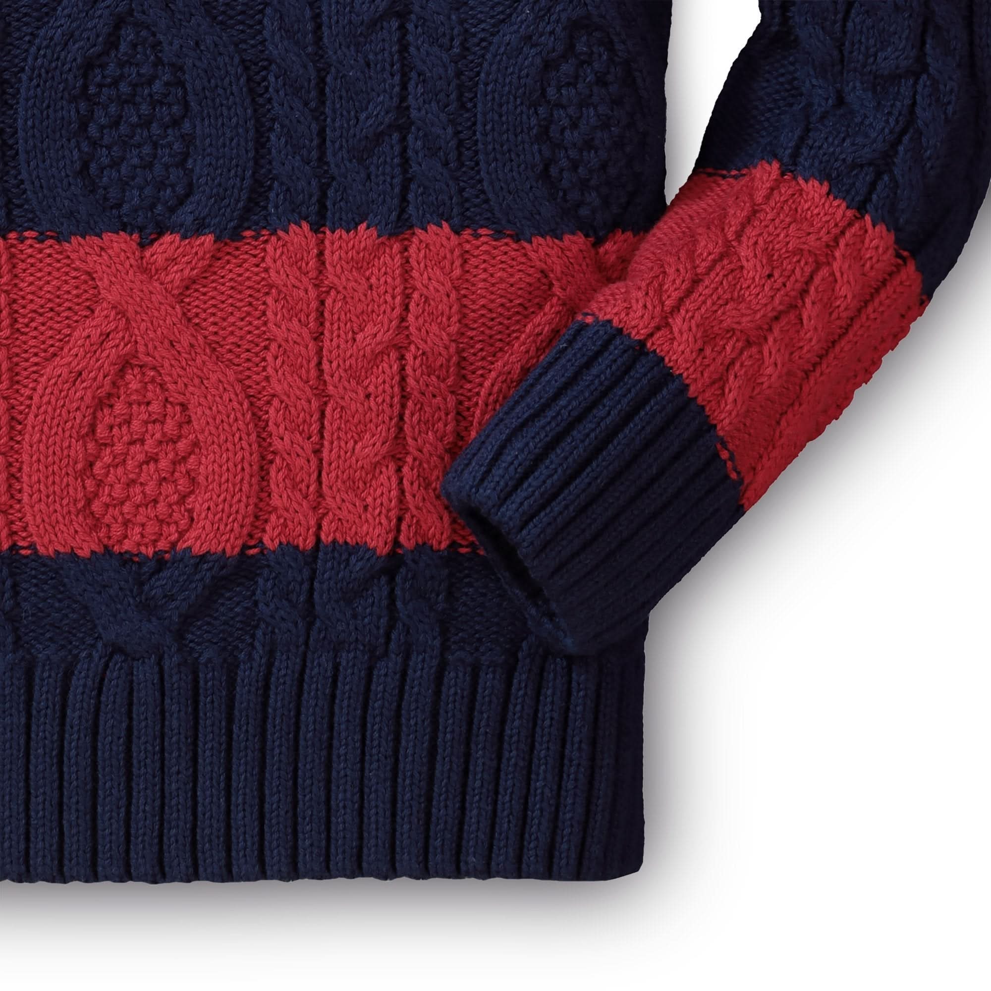 Mock Neck Cable Sweater With Buttons - Baby