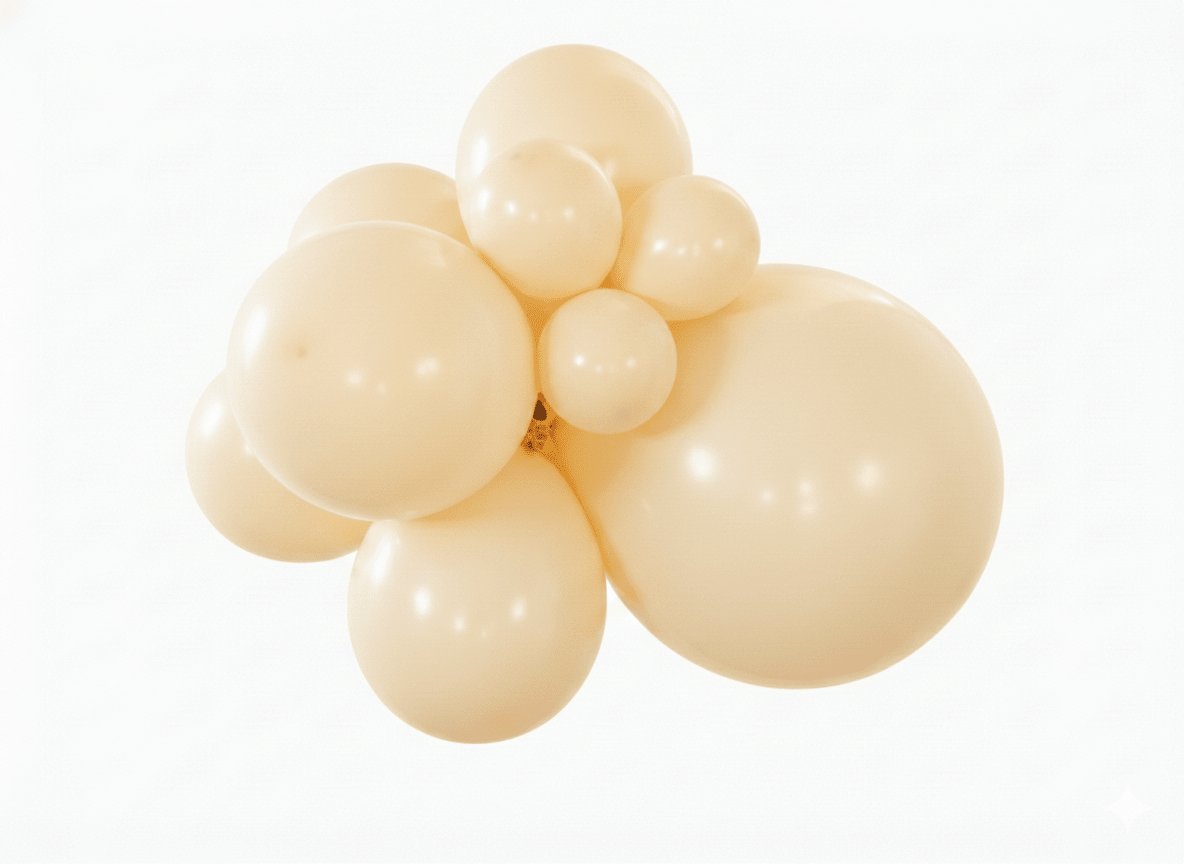 Premium Buttercream Latex Balloon Cluster (5", 11” And 17”)