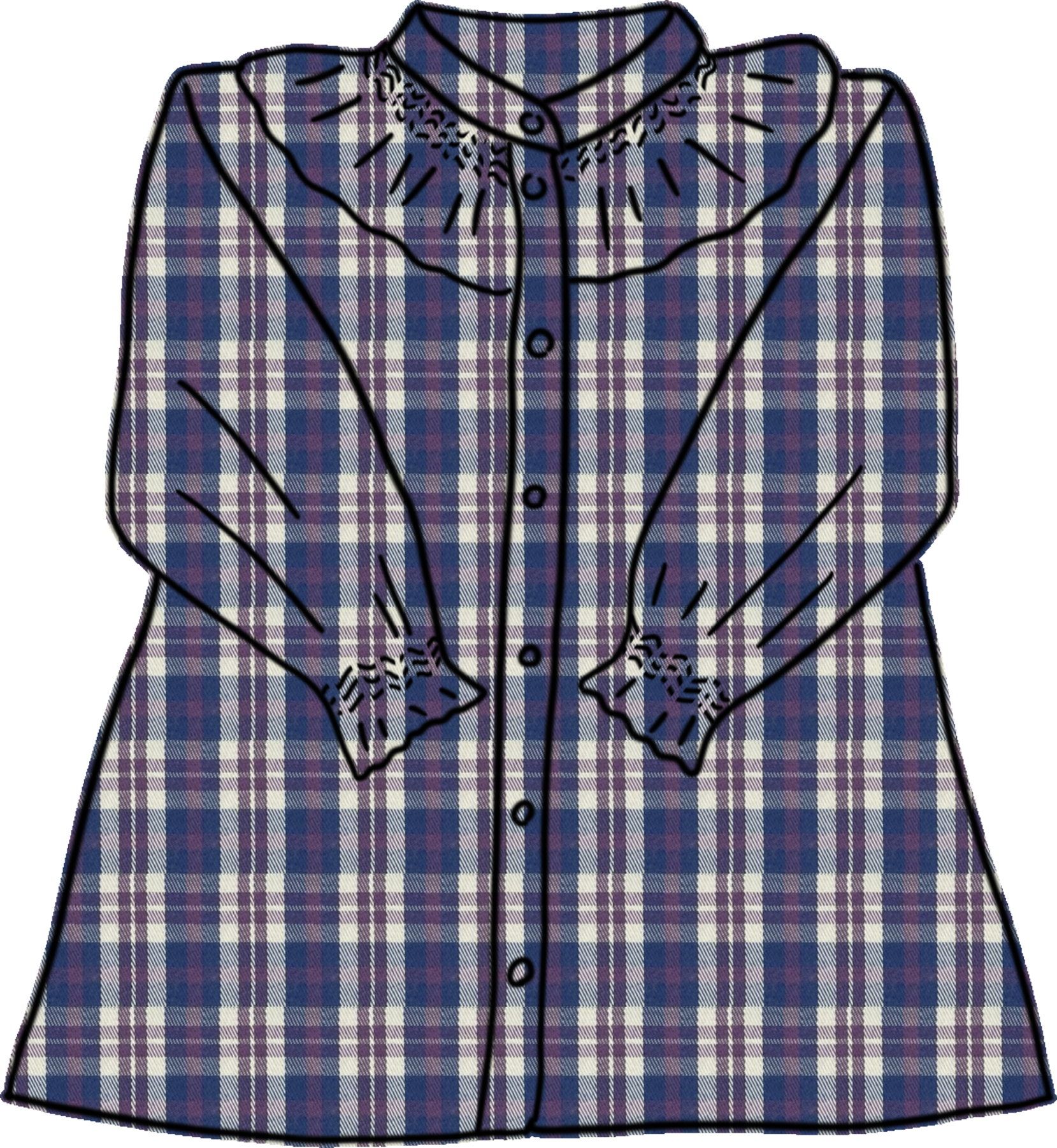 Molly Anne Dress In Blue & Purple Plaid
