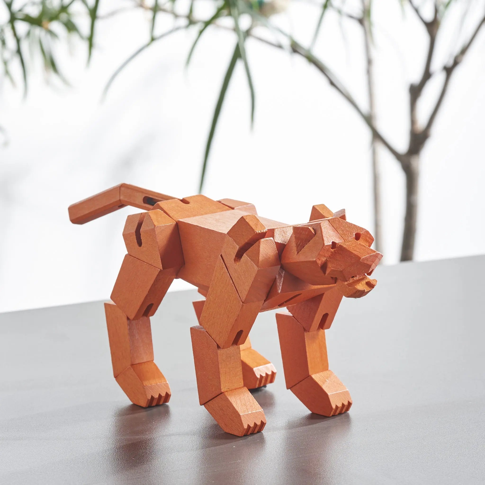 Morphits® Modern Wooden Tiger Decor – Interactive Puzzle & Art Piece