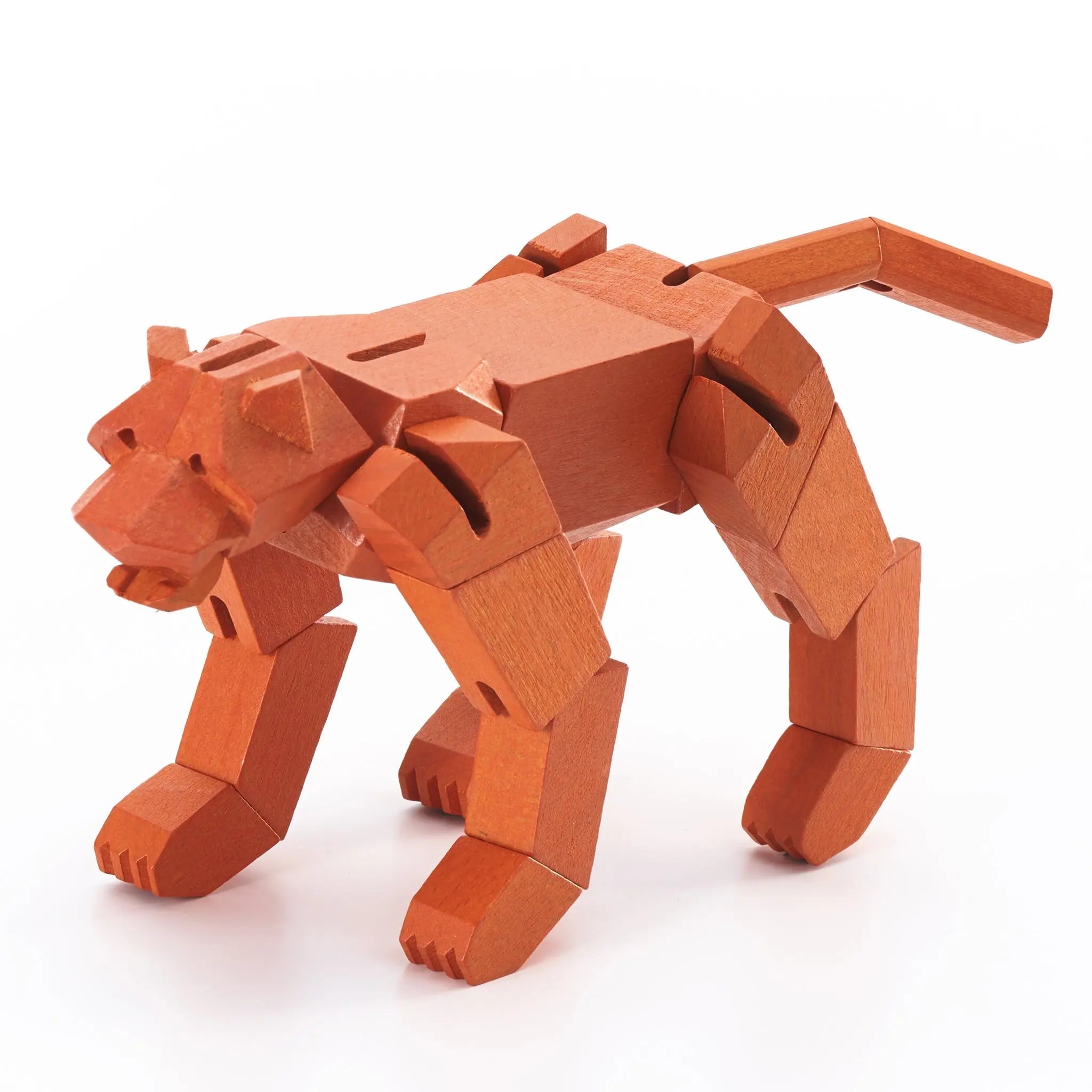 Morphits® Modern Wooden Tiger Decor – Interactive Puzzle & Art Piece