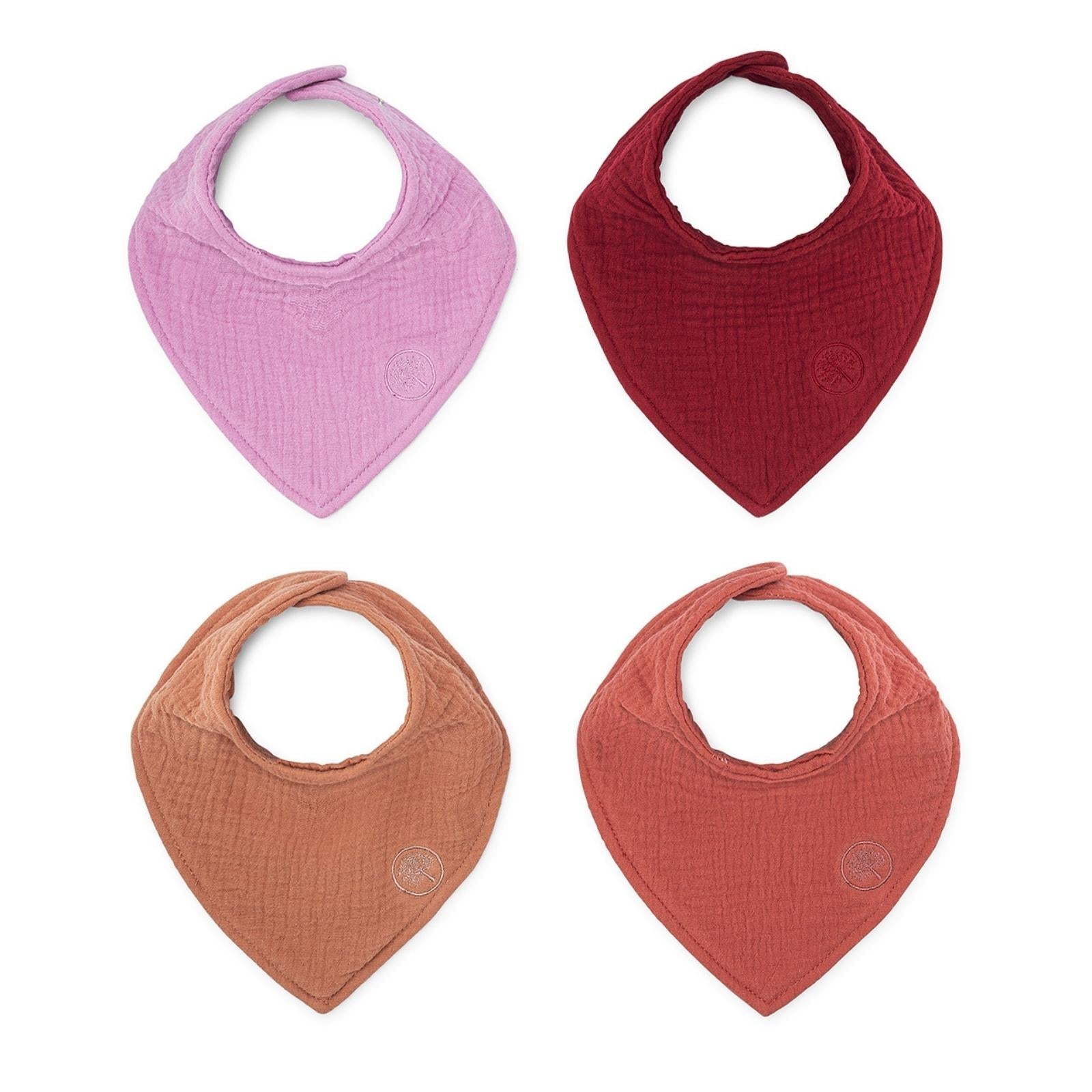 Rose Muslin Bandana Bibs Set (4-pack)