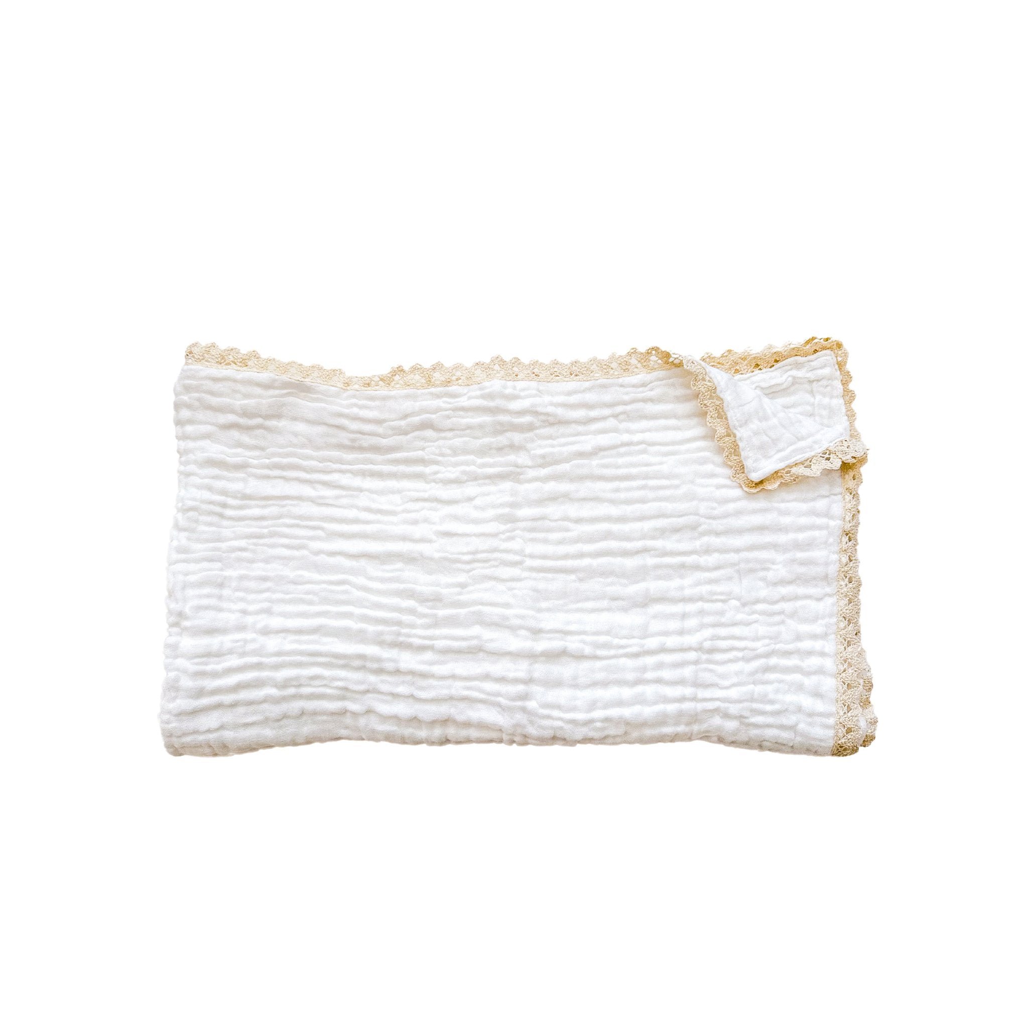 Muslin 6-layer Blanket - Cream Lace