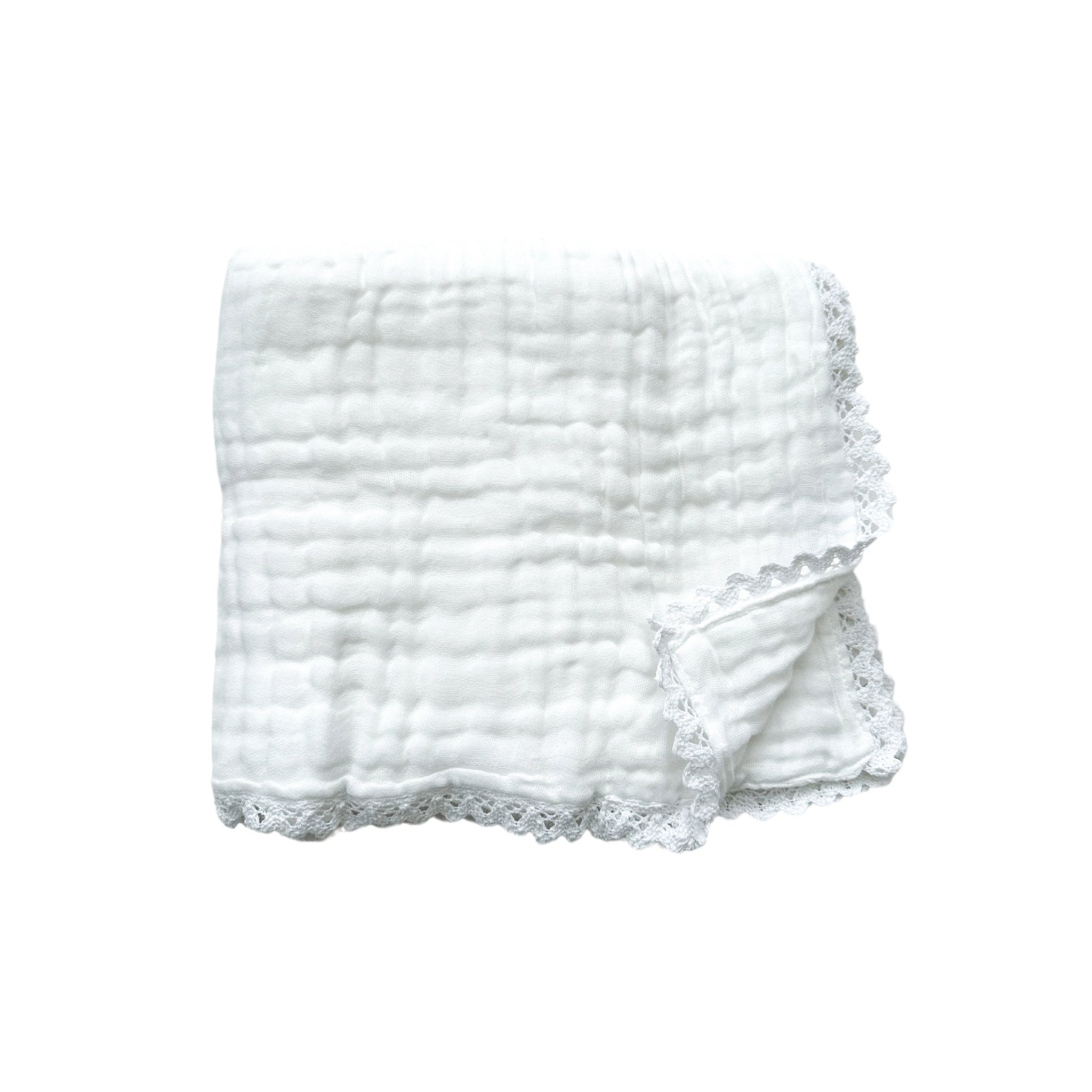Muslin 6-layer Blanket - White Lace