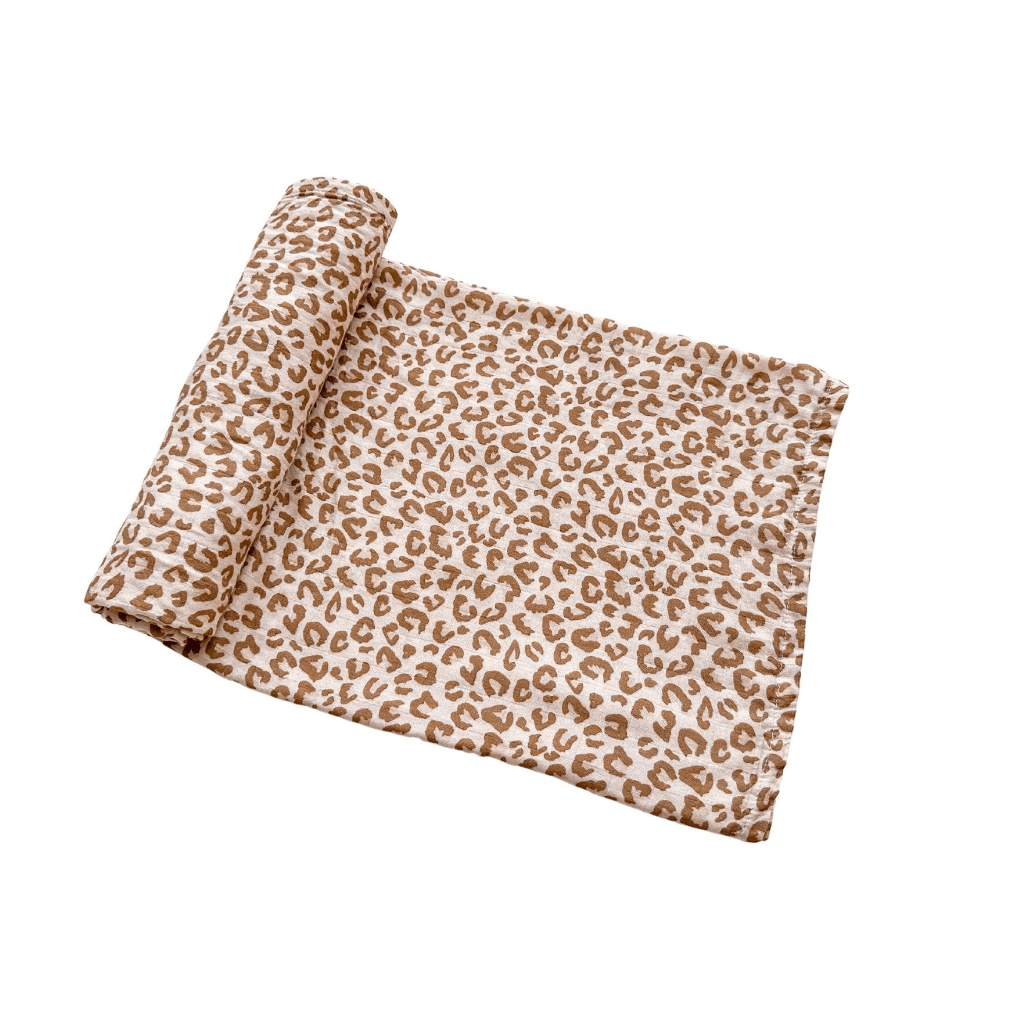 Muslin Swaddle Blanket - Brown Leopard