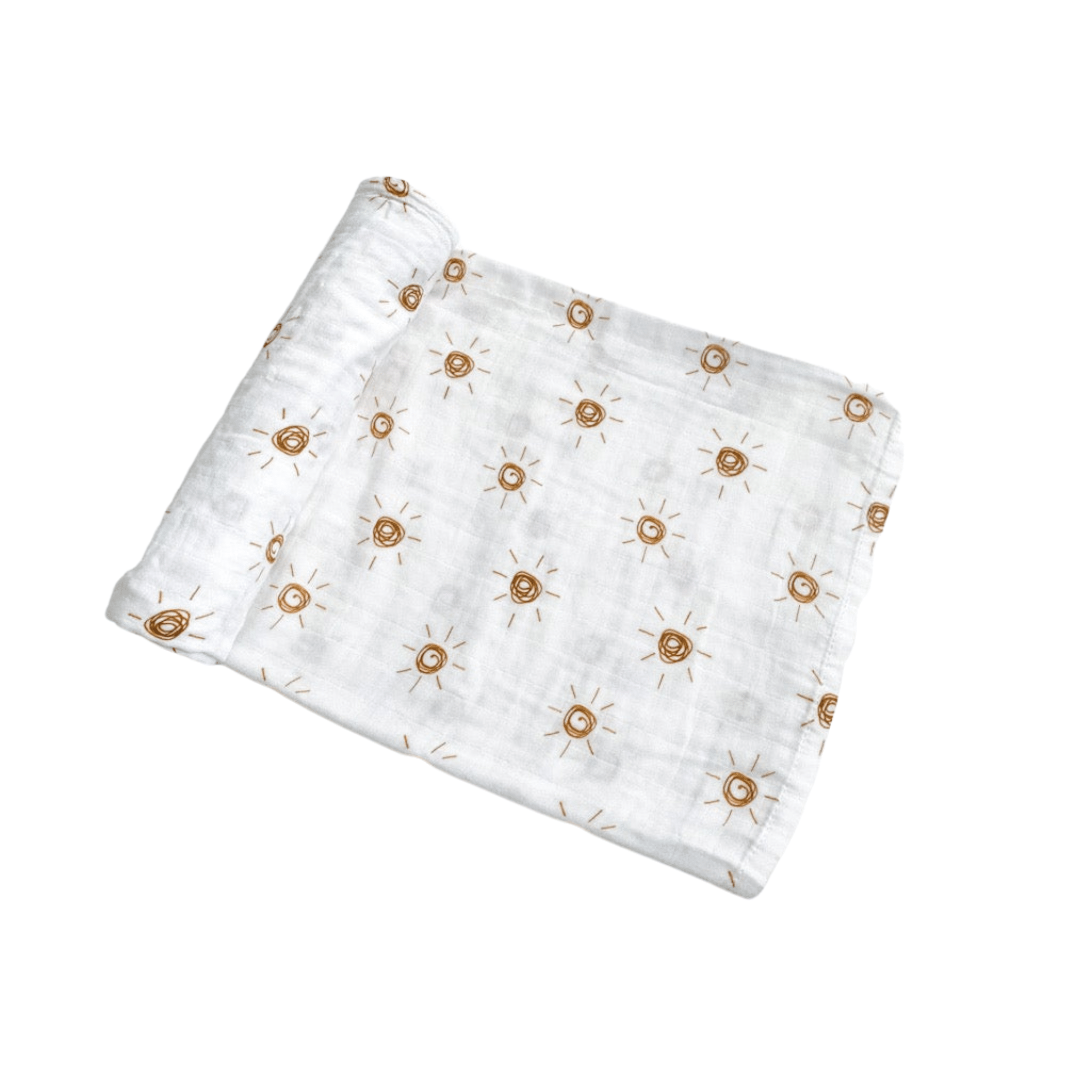 Muslin Swaddle Blanket - Brown Sun