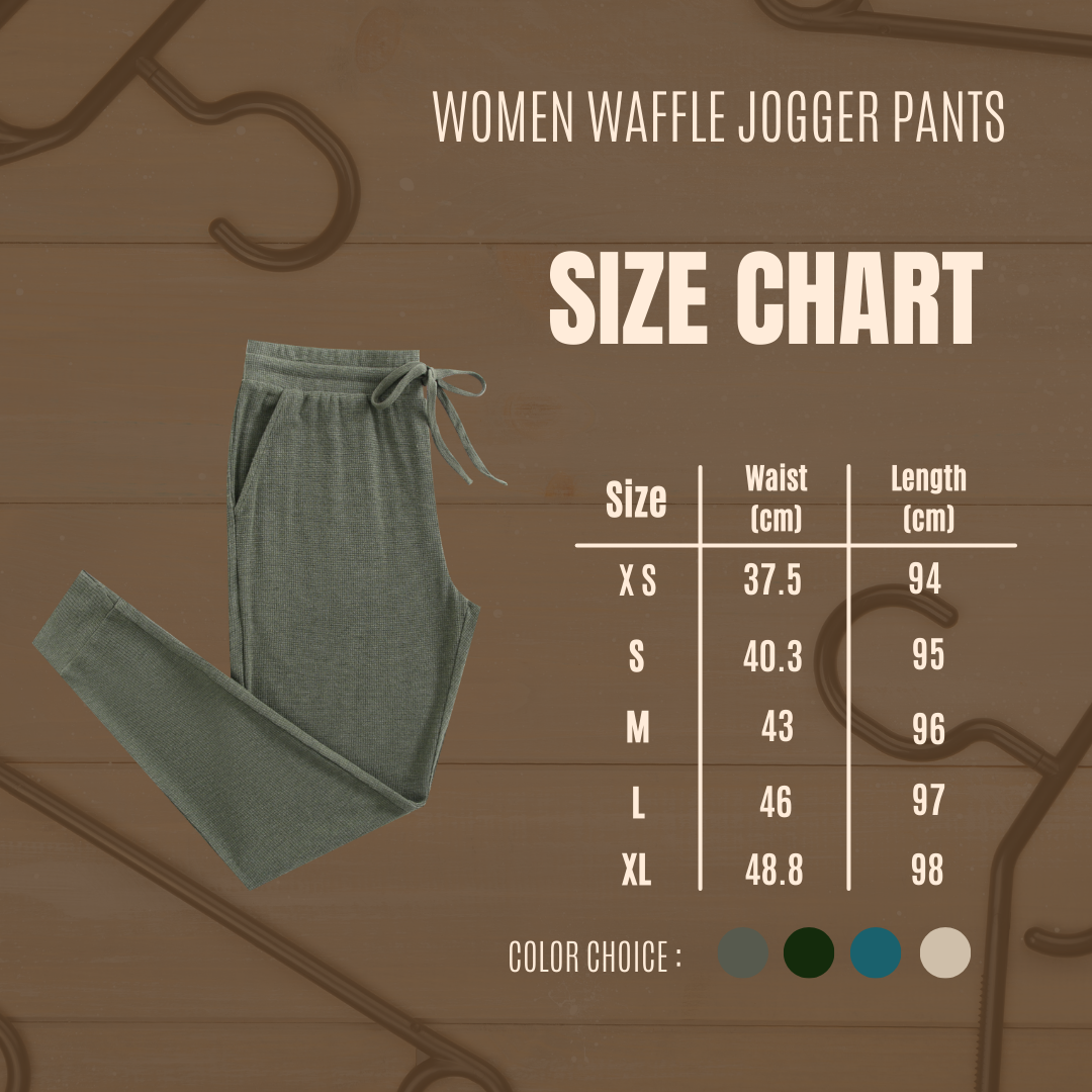 Bamboo Waffle Women's Jogger Pants-line Dry Only