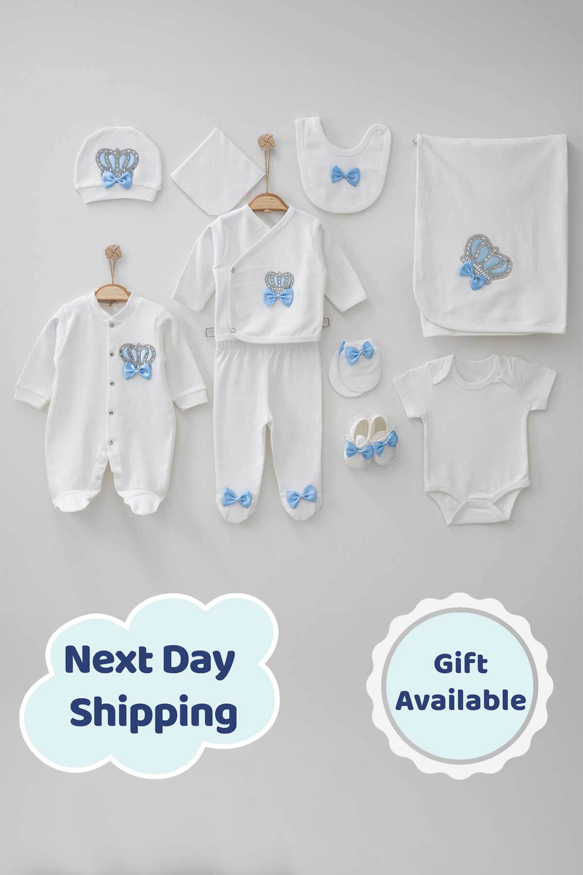 Henry Baby Blue Newborn Coming Home Set (10 Pcs)