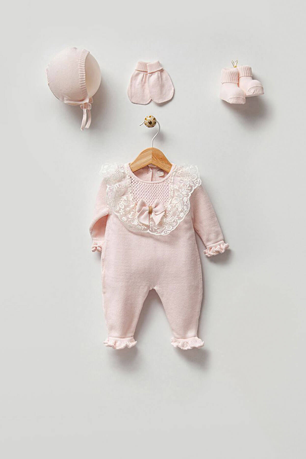 Nora Pink Newborn Knitwear Coming Home Set (5 Pcs)