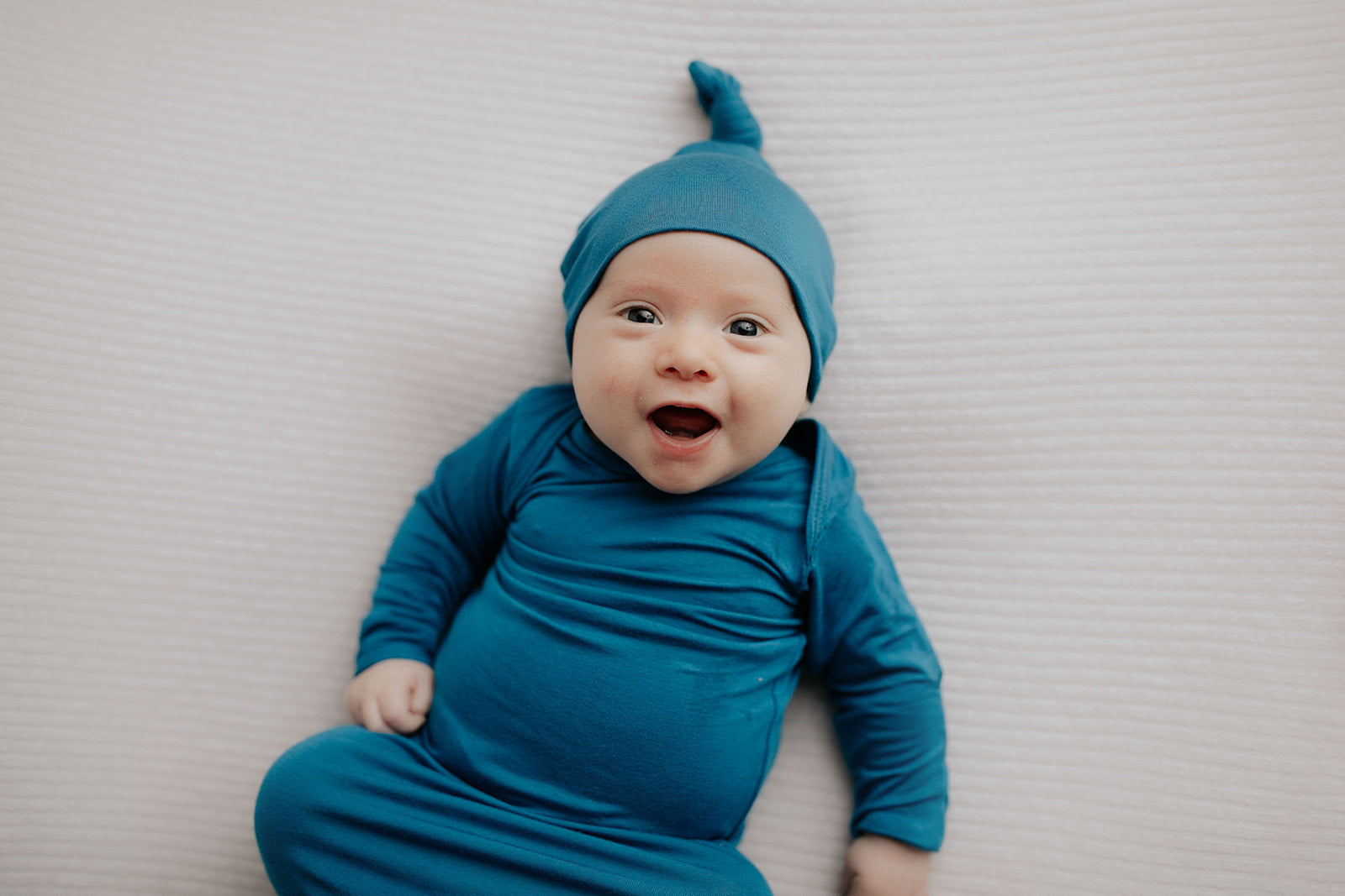 Blue Knotted Newborn Baby Gown