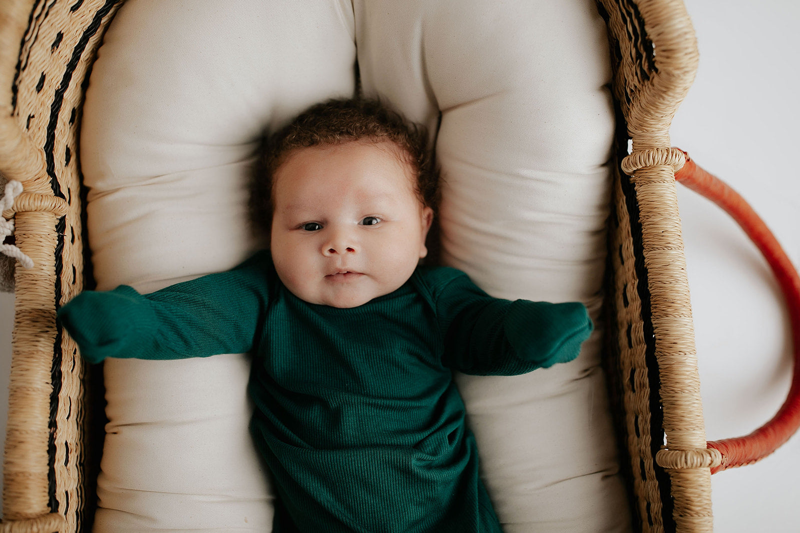 Forest Green Knotted Newborn Baby Gown