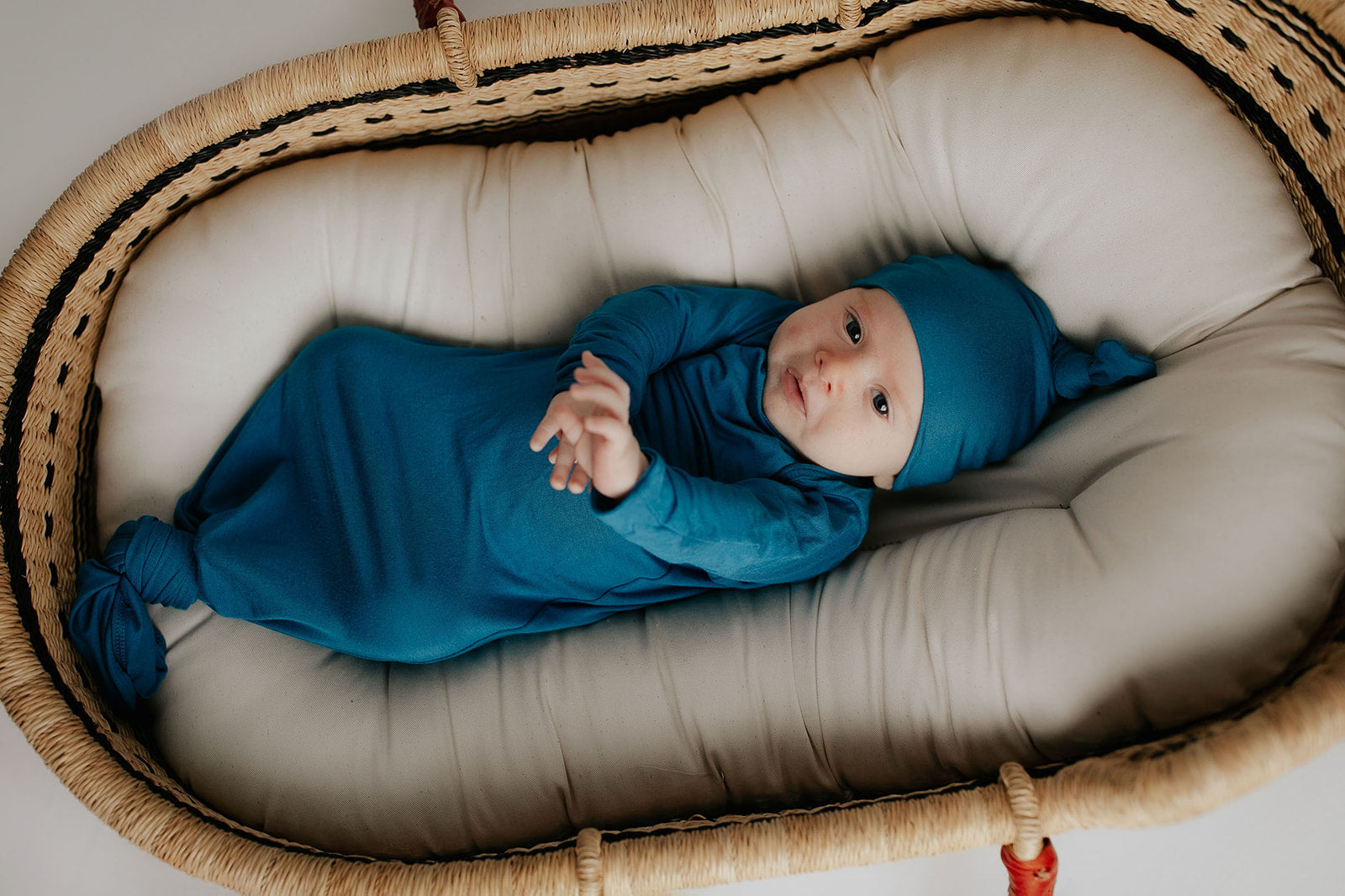 Blue Knotted Newborn Baby Gown